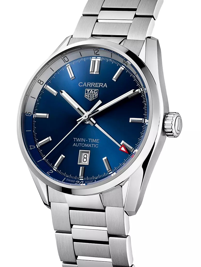 Carrera Stainless Steel & Blue Dial Automatic 41MM Bracelet Watch - 3