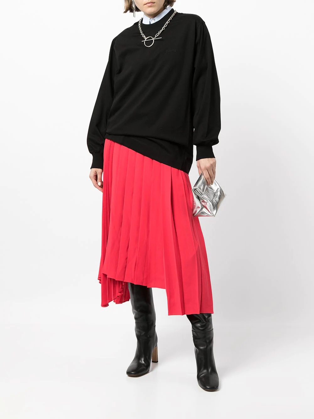 pleated mid-length skirt - 2