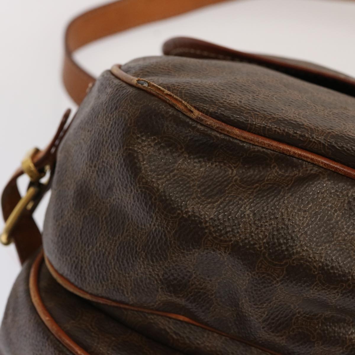 CELINE Macadam Canvas Shoulder Bag Pvc Brown - 14
