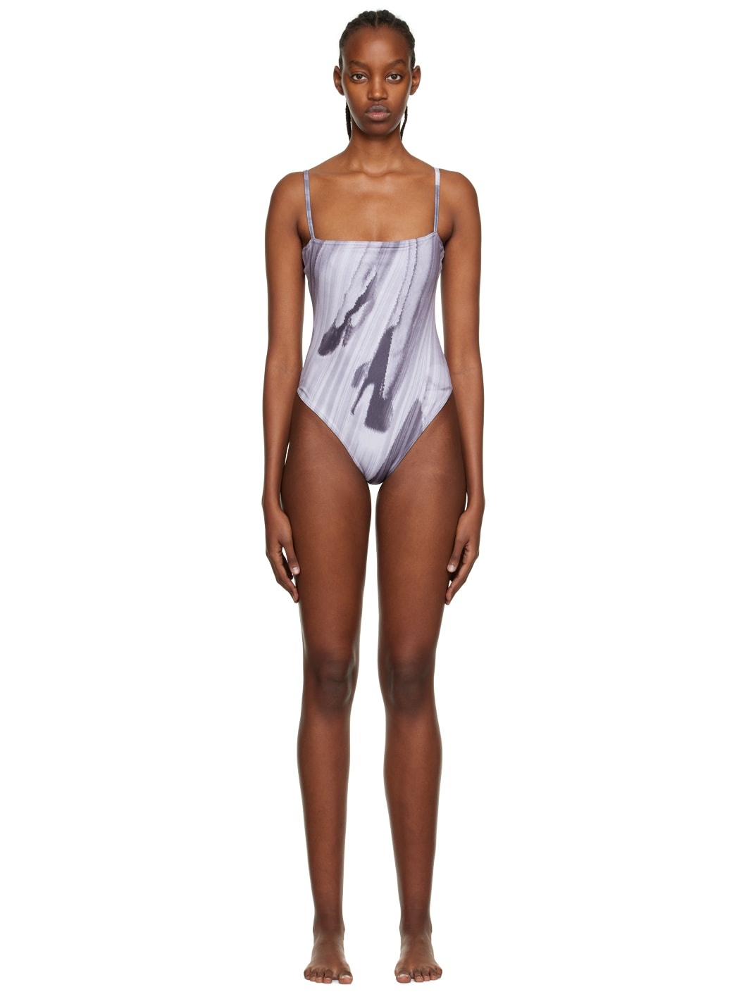 SSENSE Exclusive Gray Pop One-Piece Swimsuit - 1