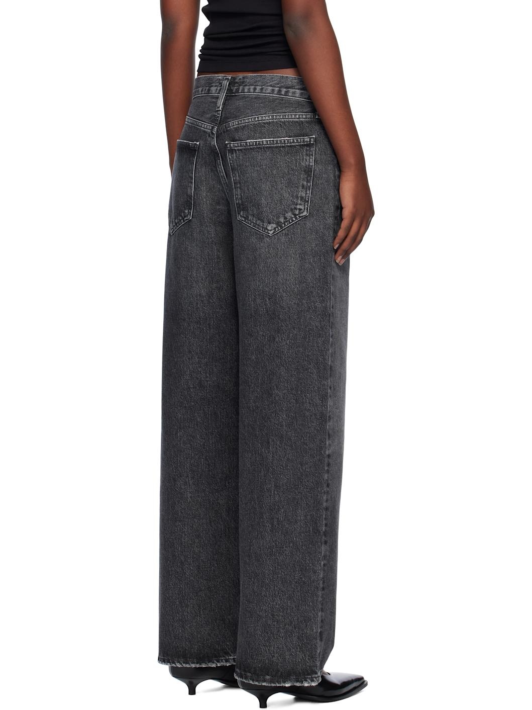 Gray Low Slung Baggy 30.5" Jeans - 3