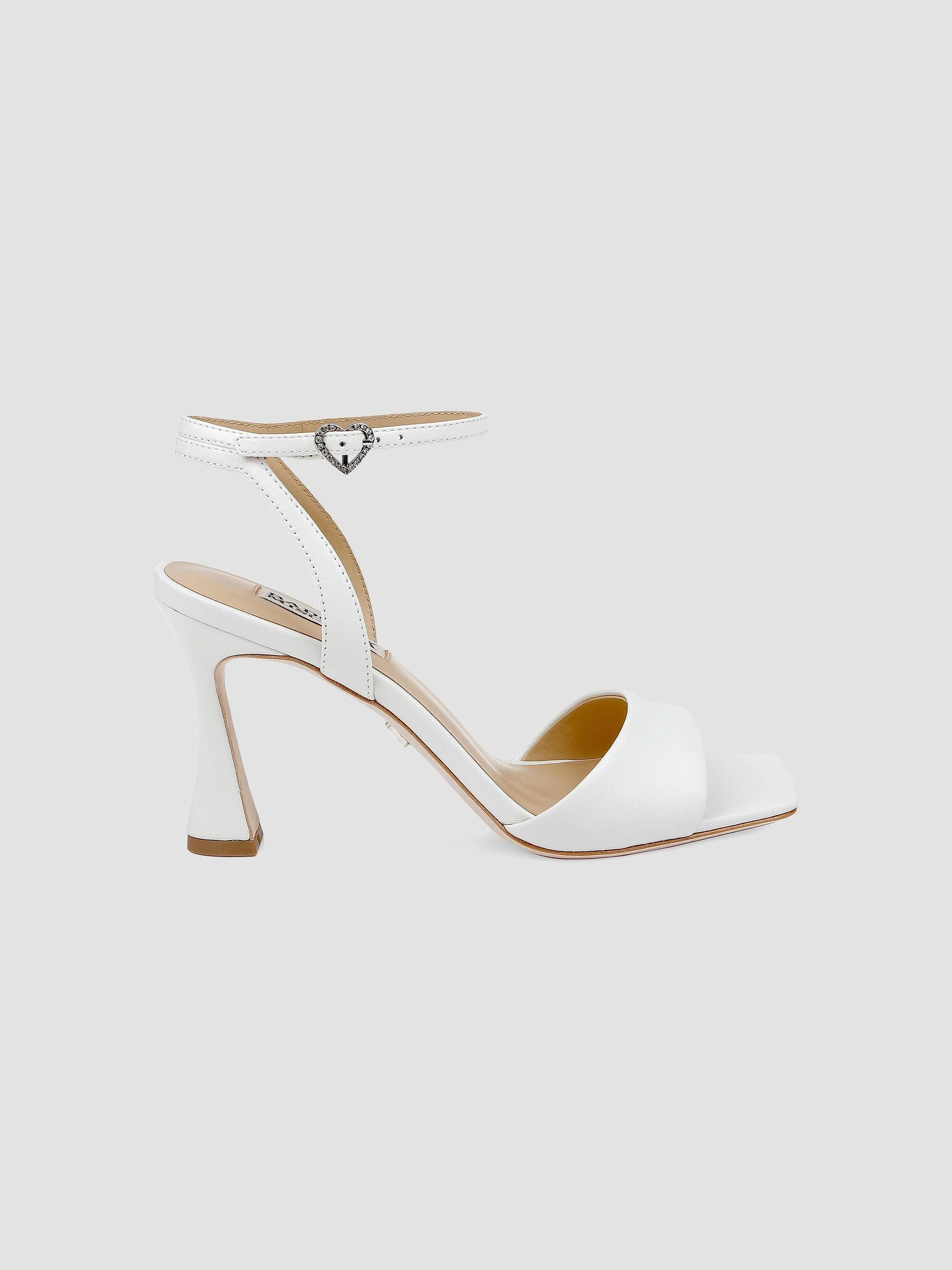 Women's Cady 85MM Leather Sandals - White Leather - 1