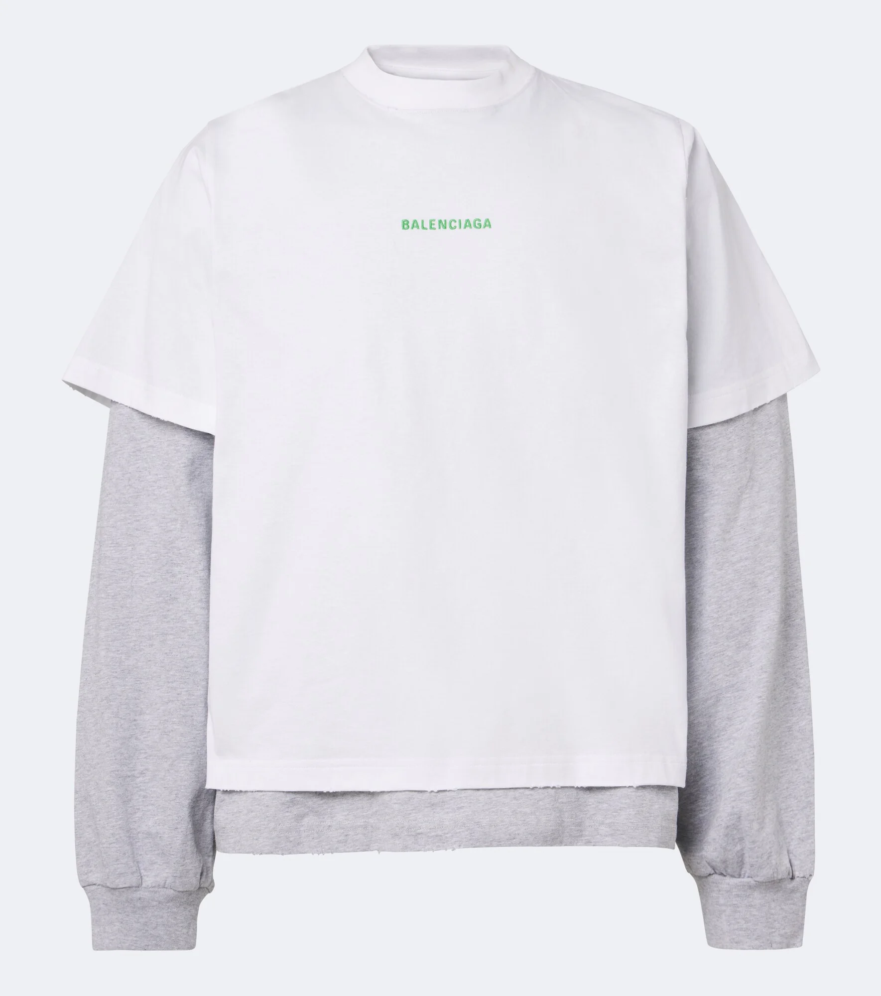 Layered cotton jersey T-shirt - 1