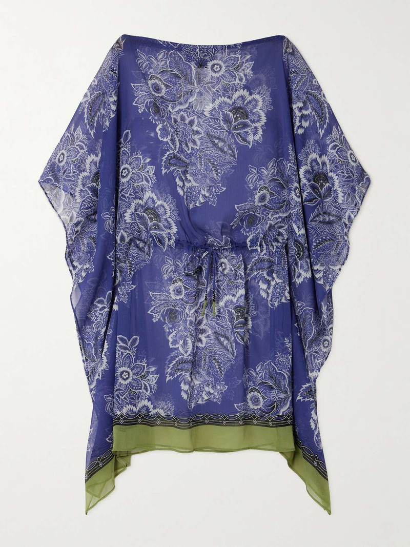 Floral-print crepon kaftan 1