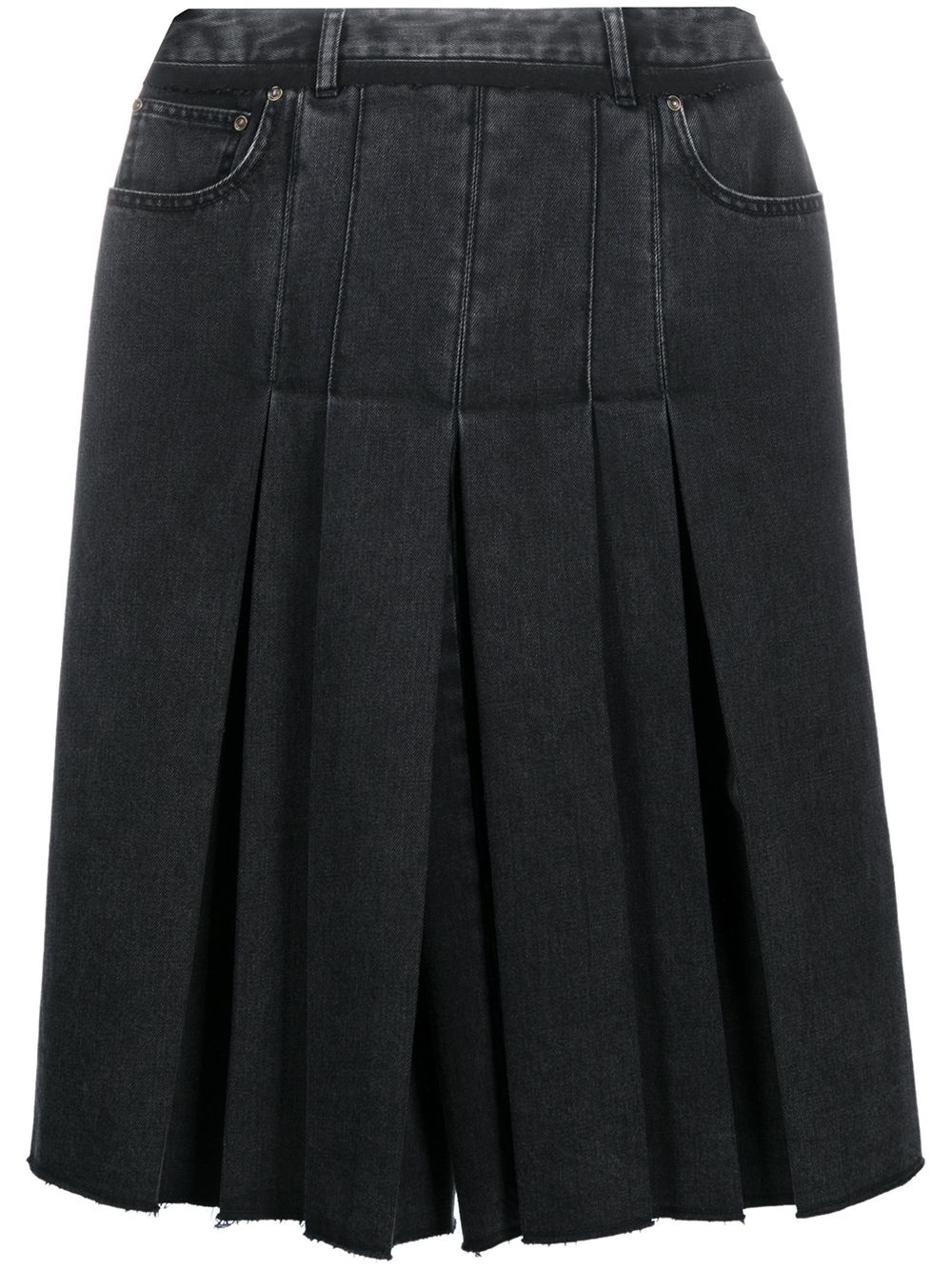 pleated denim culottes - 1