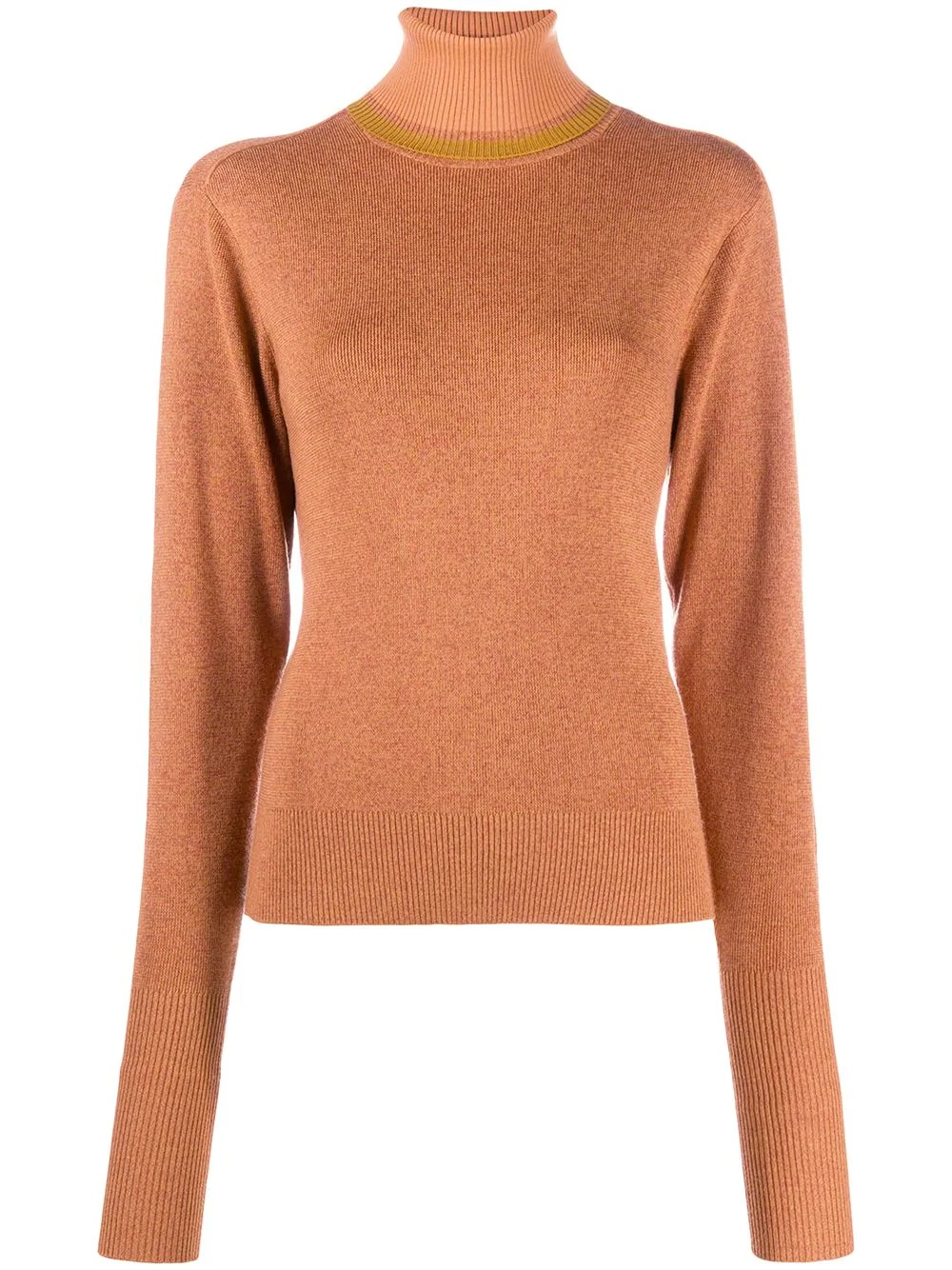 wool-silk blend roll neck jumper - 1