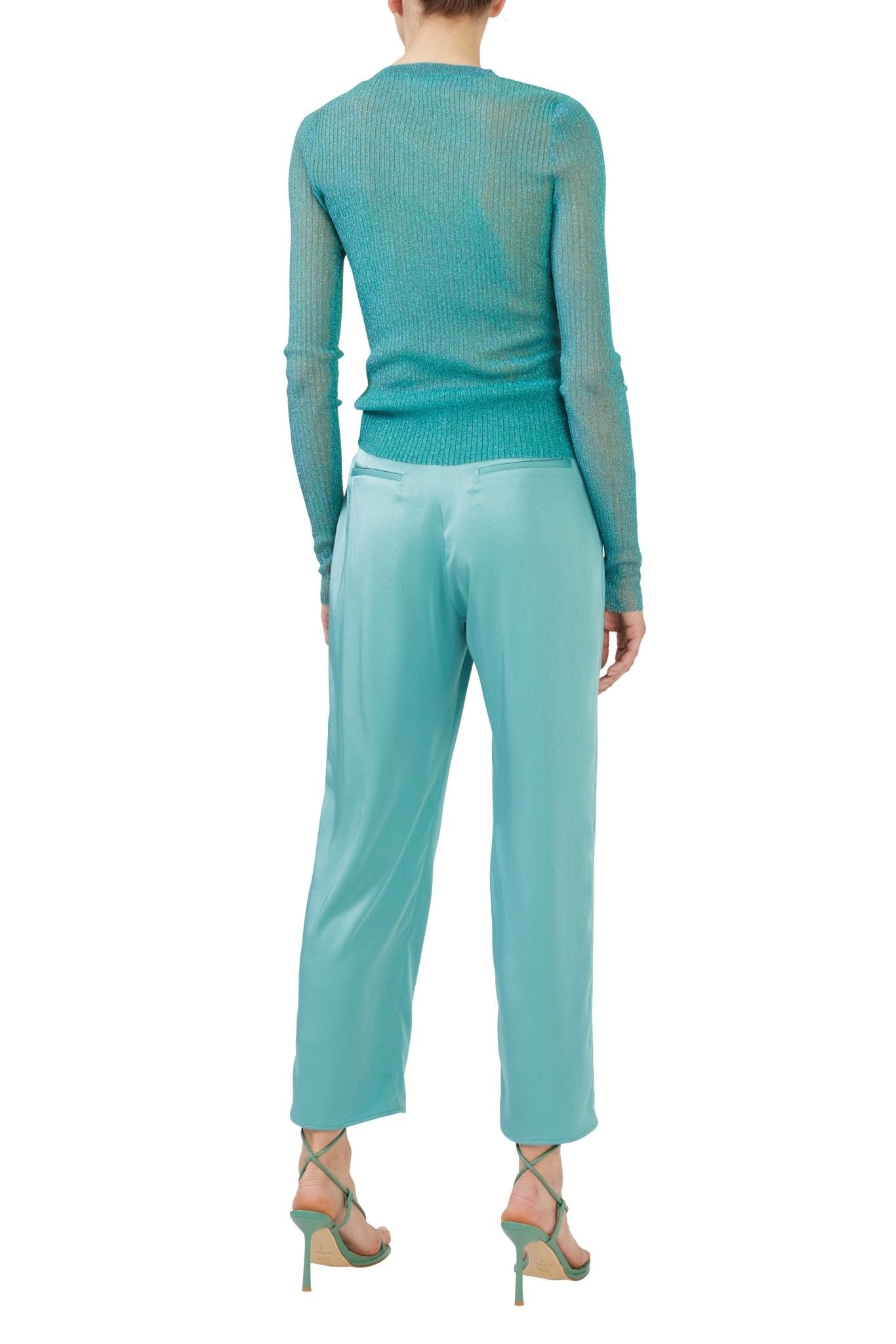 Satin Belted Cropped Pant - 2