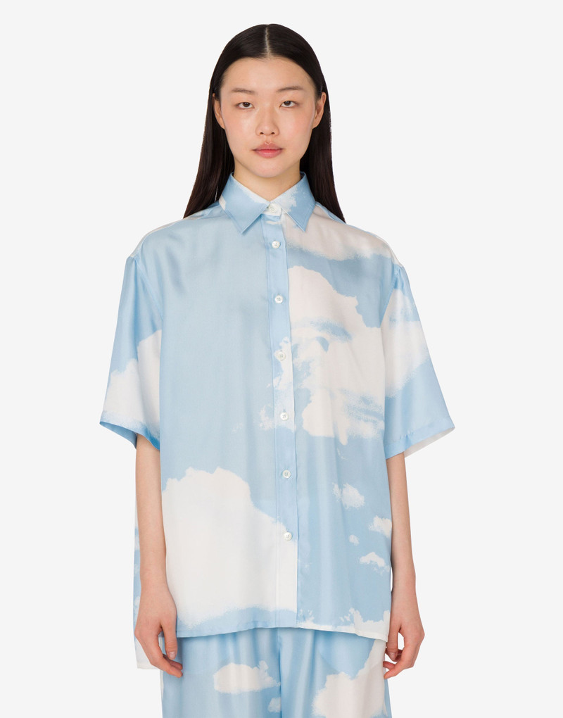 Moschino SILK TWILL SHIRT ARCHIVE CLOUDS outlook