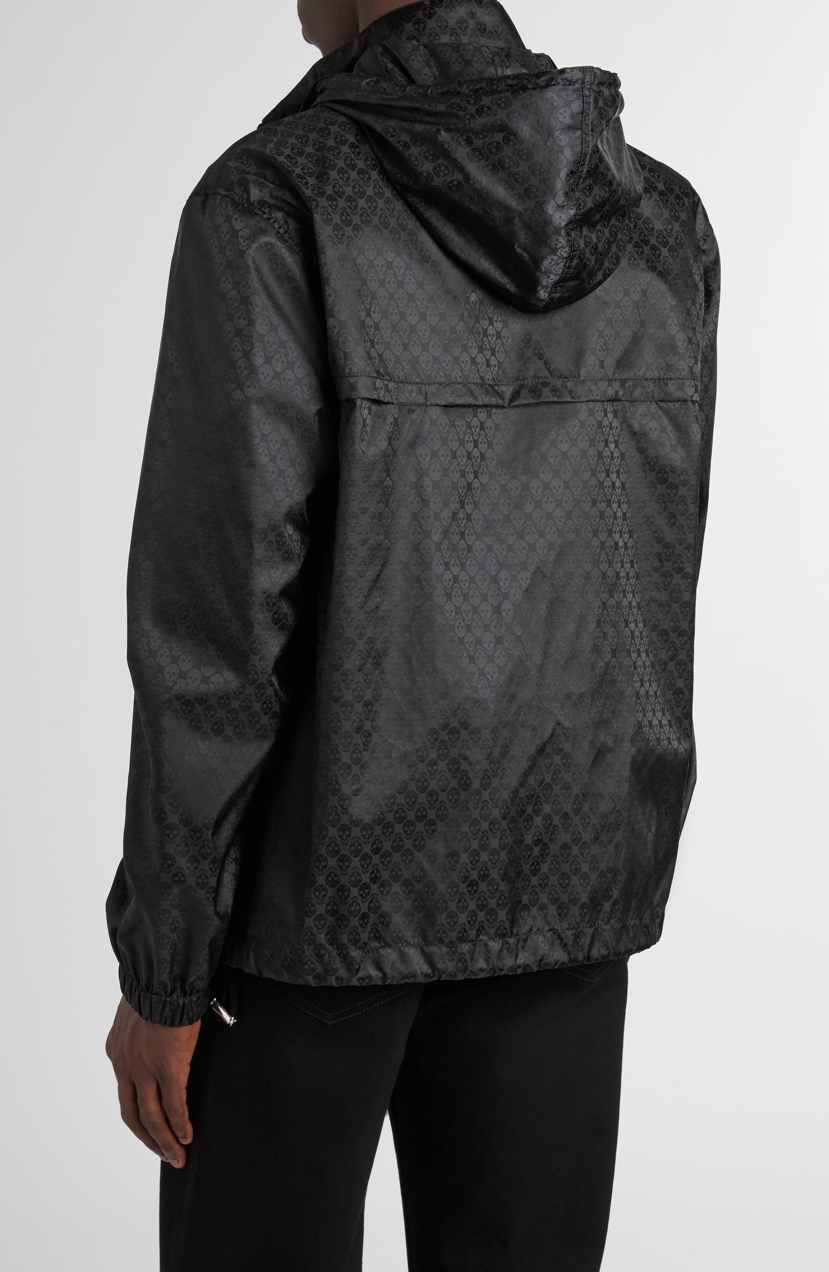 McQueen Skull Jacquard Windbreaker Jacket in Black at Nordstrom - 3