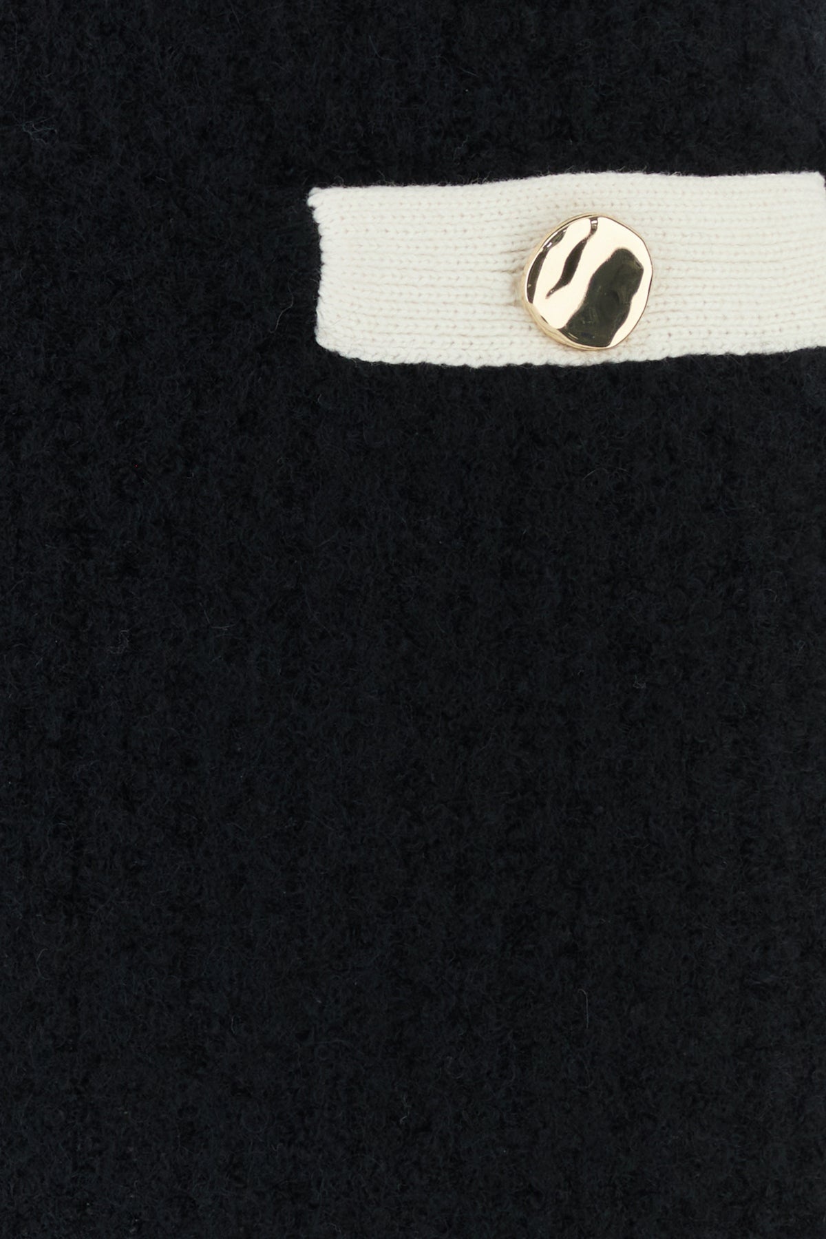 Black stretch alpaca blend mini skirt - 3