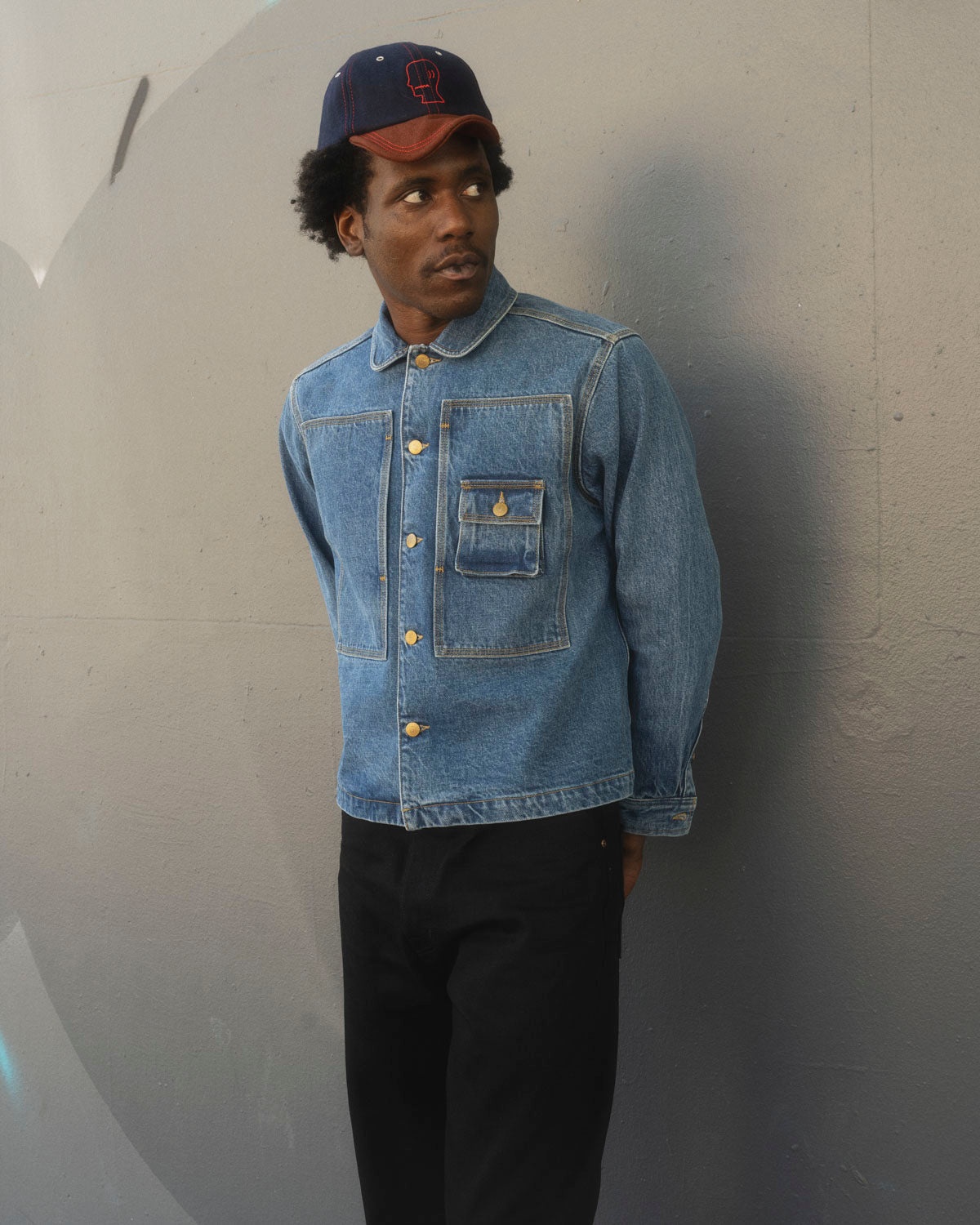 15oz Selvedge Denim 37 Work Shirt -Washed Indigo - 7