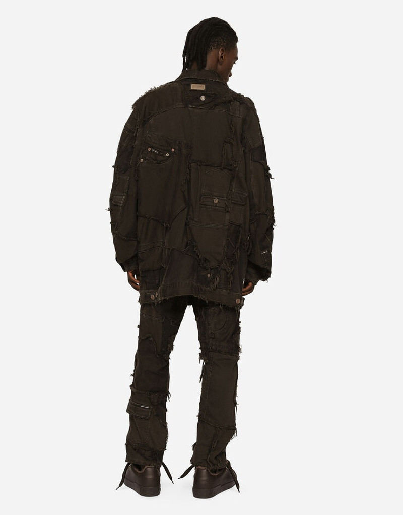 Loose overdyed patchwork denim jeans 3