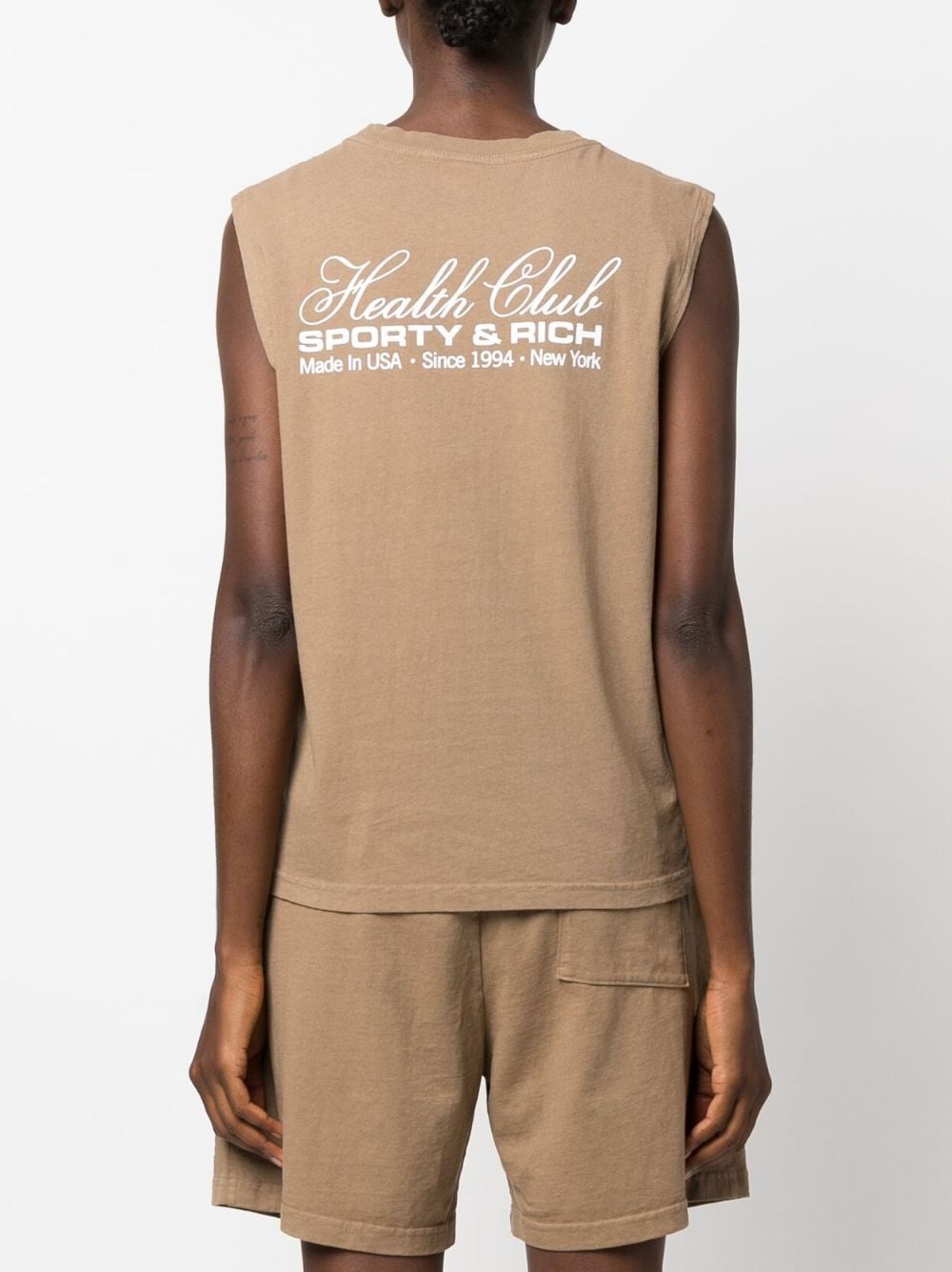 logo-print cotton tank top - 4