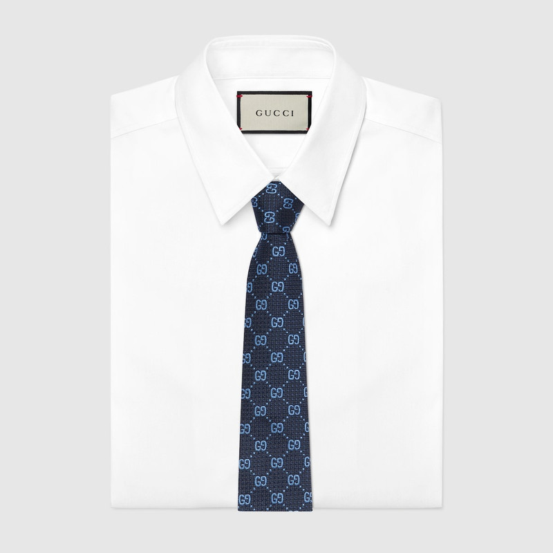 GUCCI GG silk jacquard tie outlook