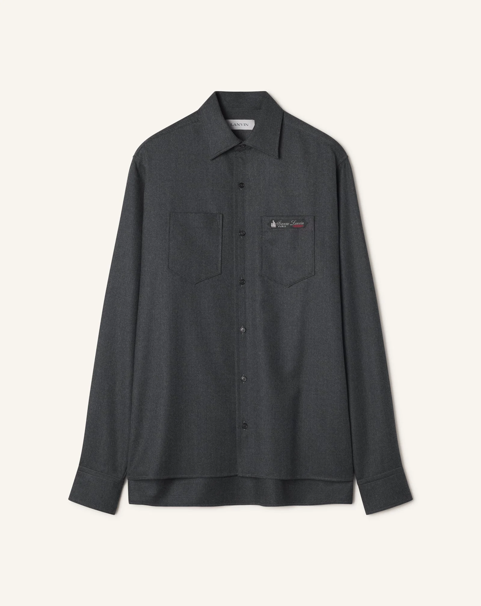 STRAIGHT-CUT OVERSHIRT IN WOOL FLANNEL - 1