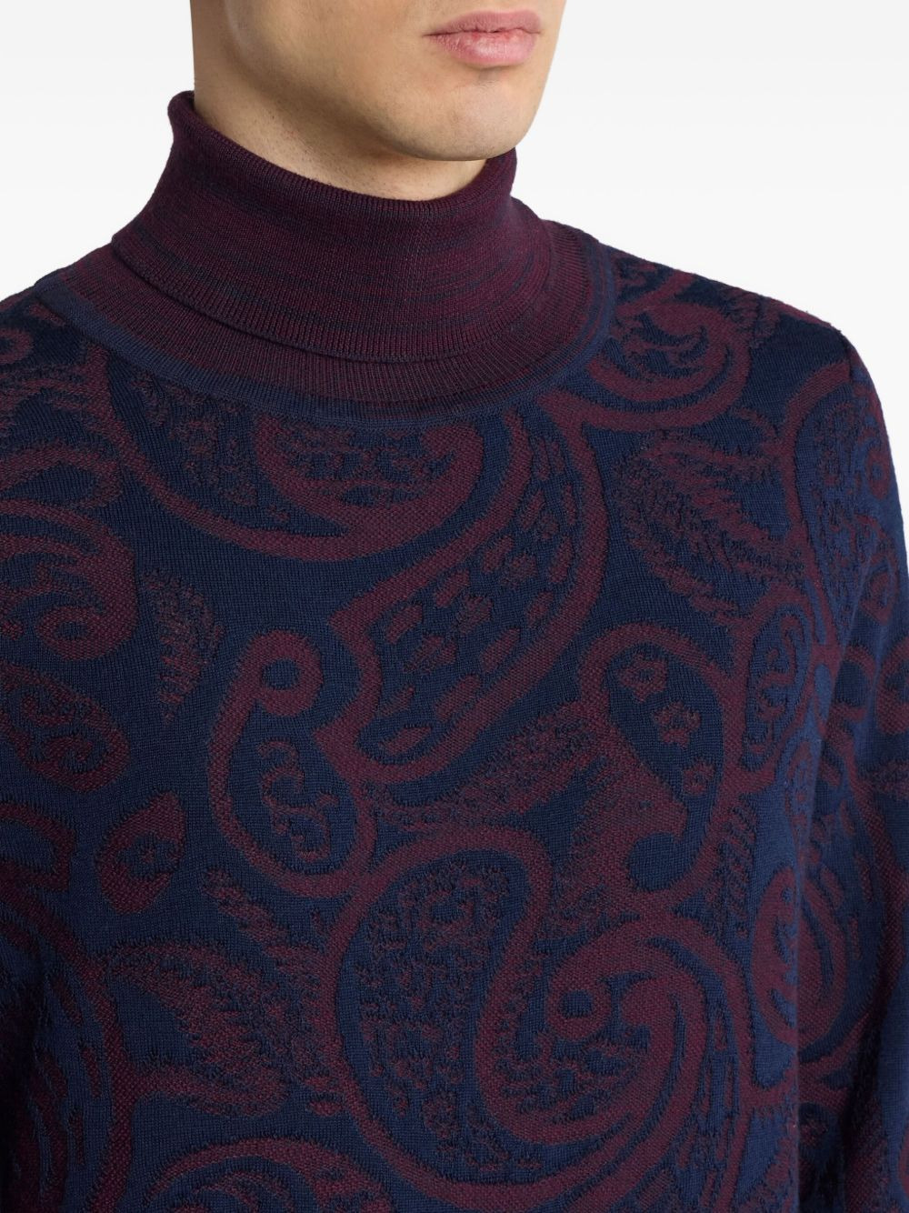 paisley jacquard turtleneck sweater - 5