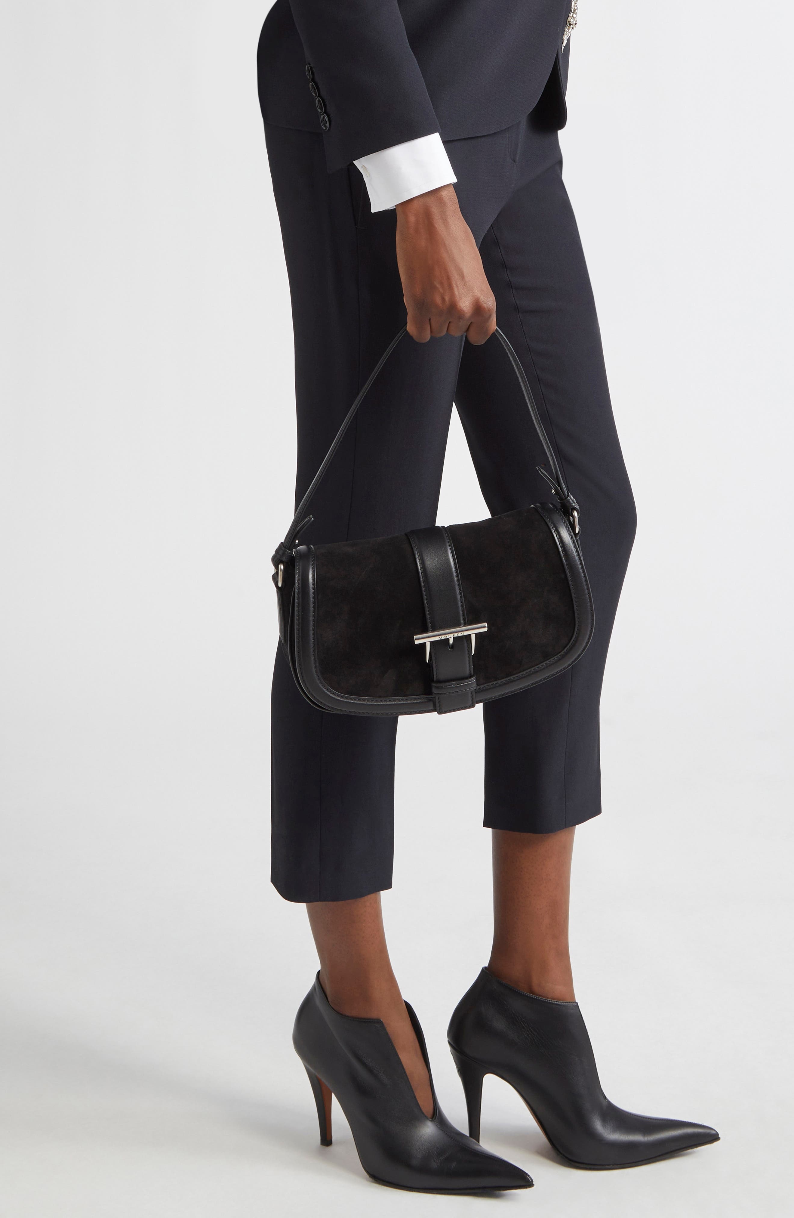 McQueen Mini T-Bar Shoulder Bag in Black/Silver at Nordstrom - 3