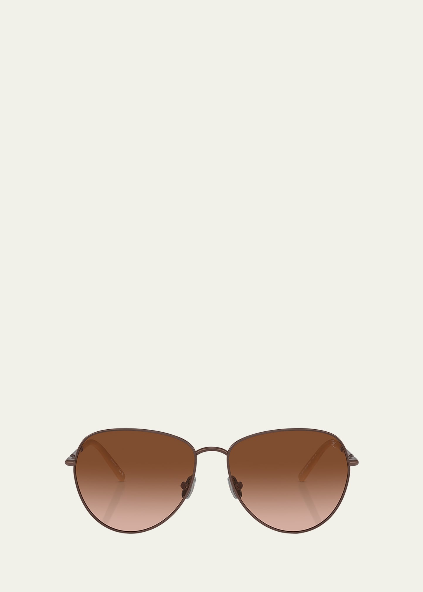 Oversized Titanium & Plastic Aviator Sunglasses - 1