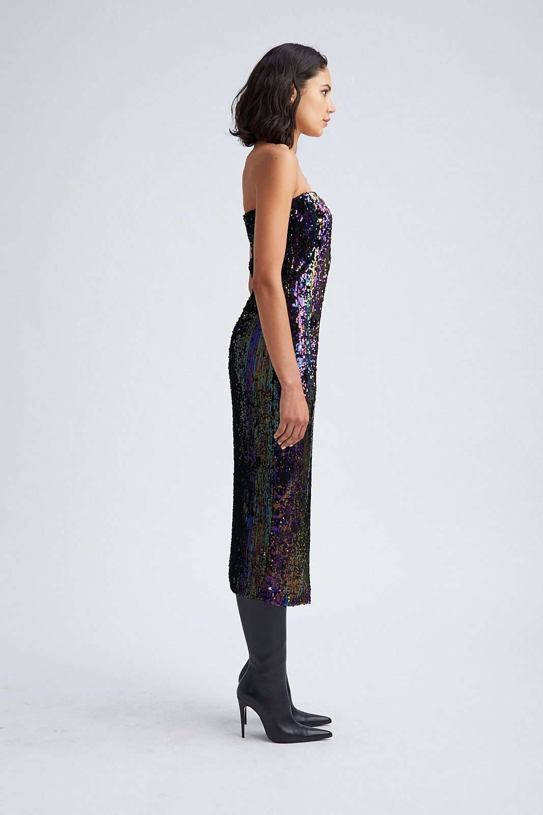 MULTI COLOR SEQUIN TUBE DRESS - 6
