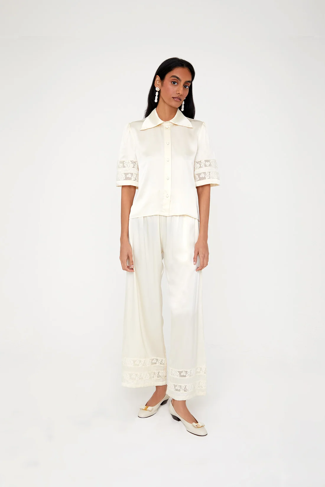 Libra Trousers - Ivory/Off-white - 1