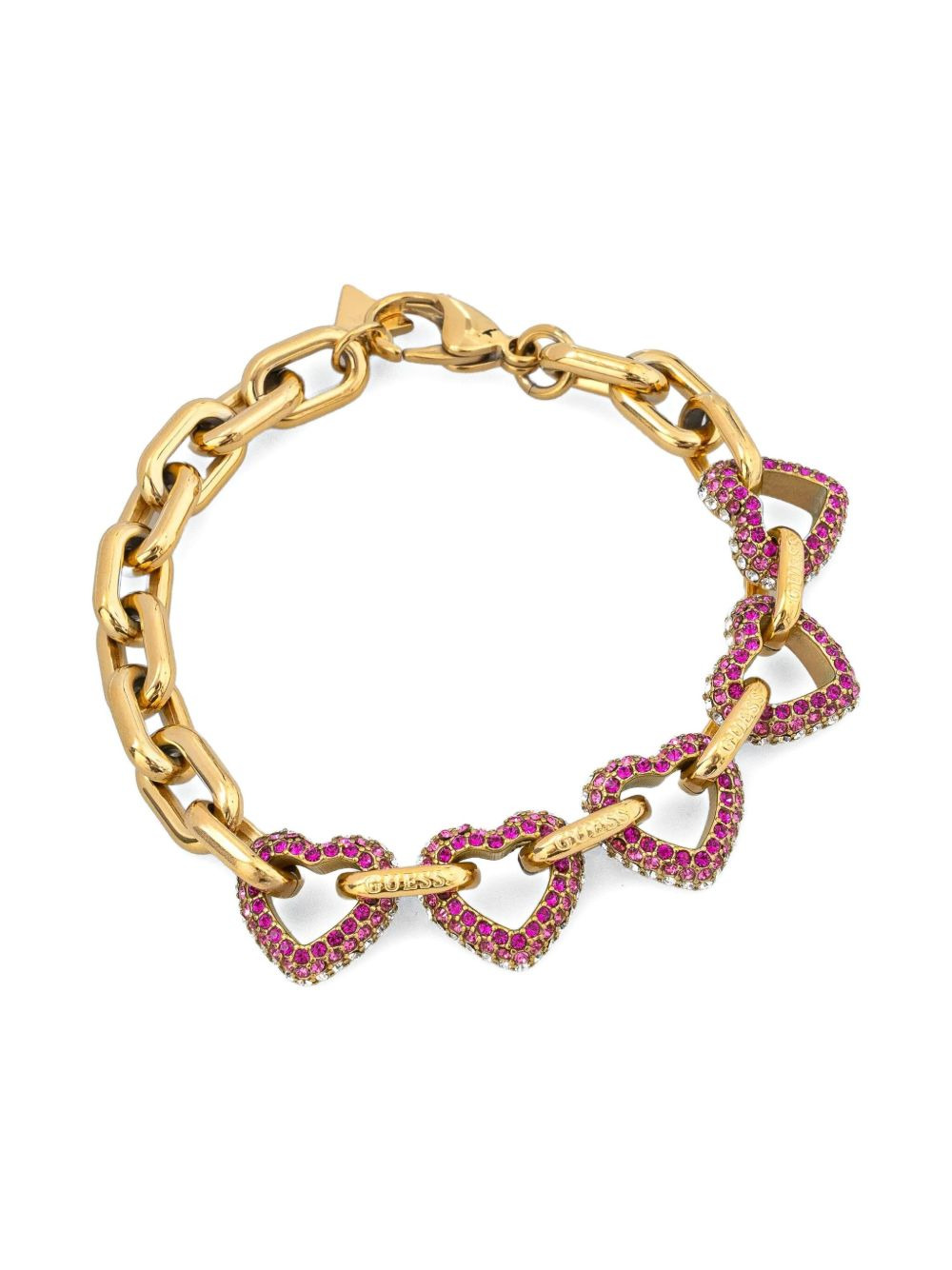 heart-shaped crystal-embellished bracelet - 1