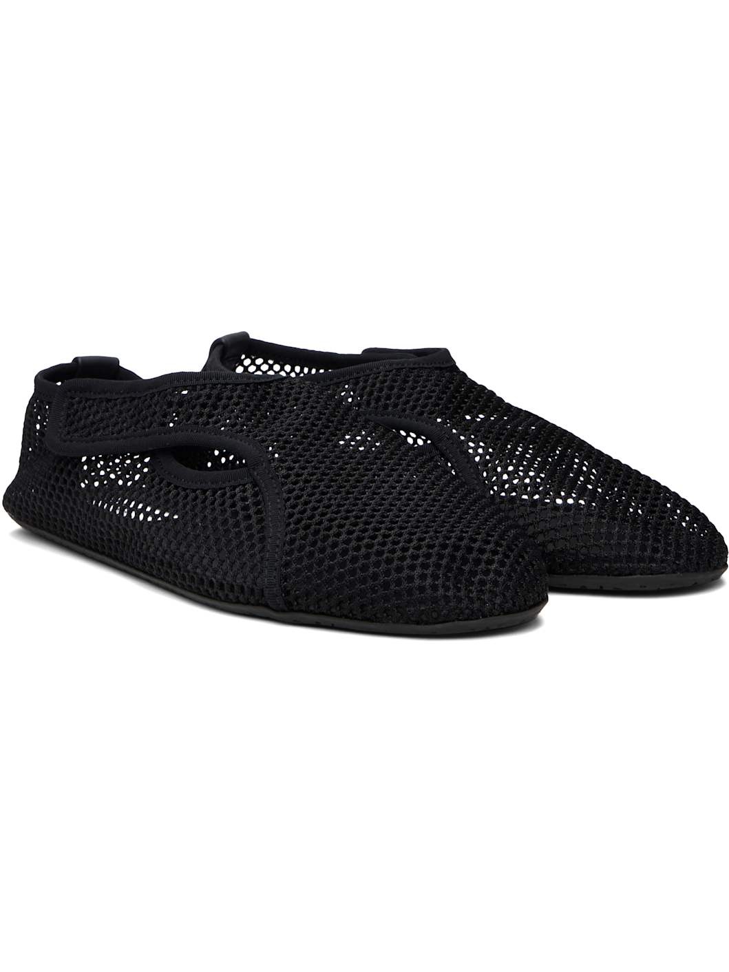 Black Fishnet Ballerina Flats - 4
