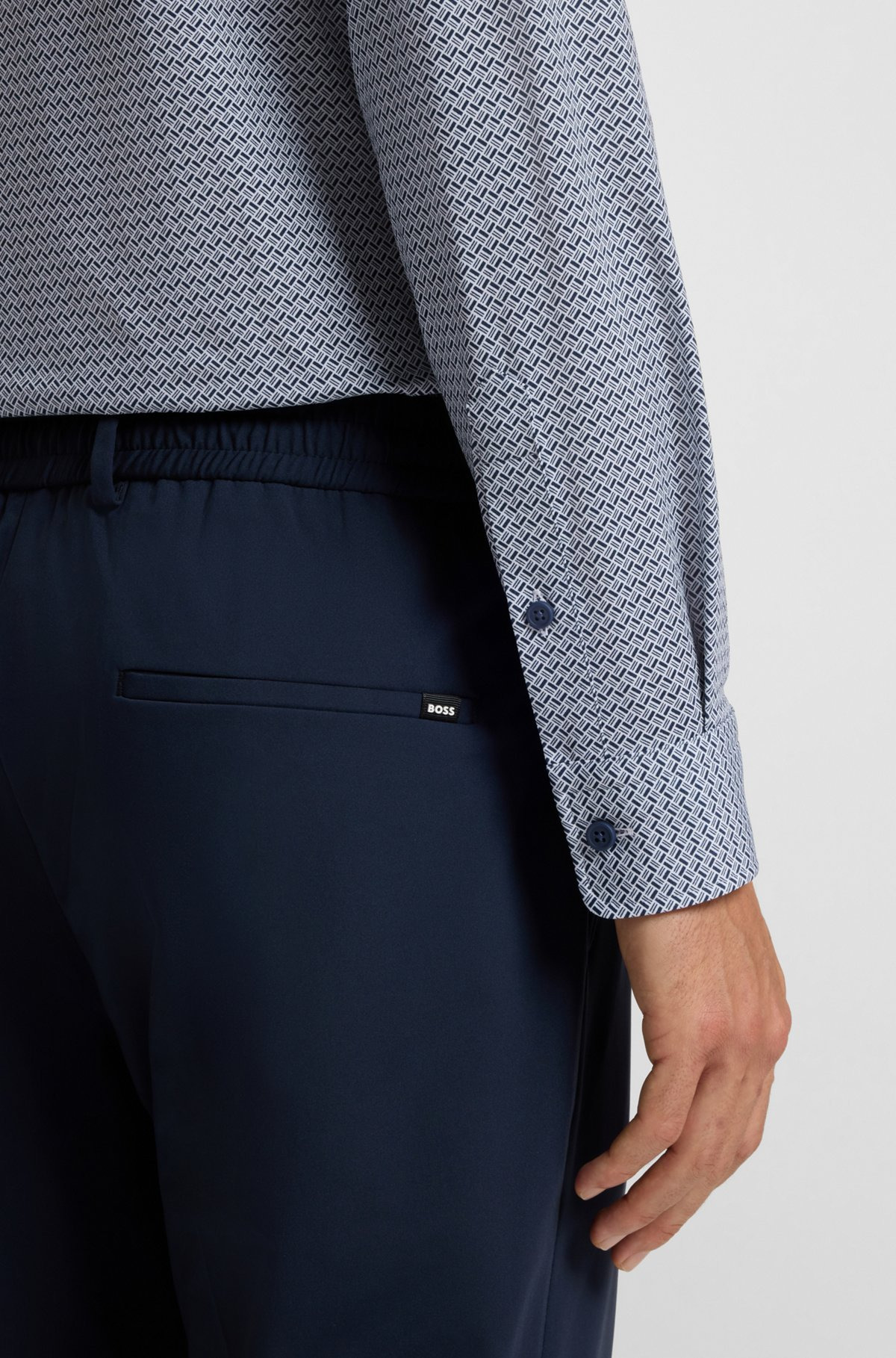 SLIM-FIT SHIRT IN PRINTED ITALIAN PERFORMANCE-STRETCH JERSEY - 6