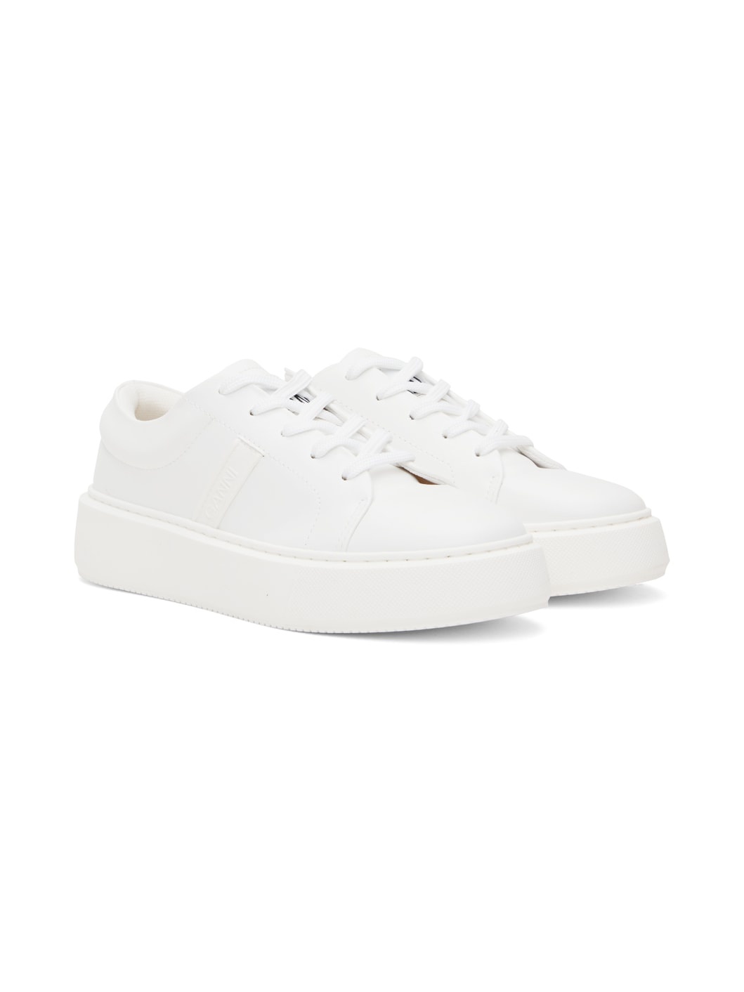White Sporty Mix Cupsole Sneakers - 4