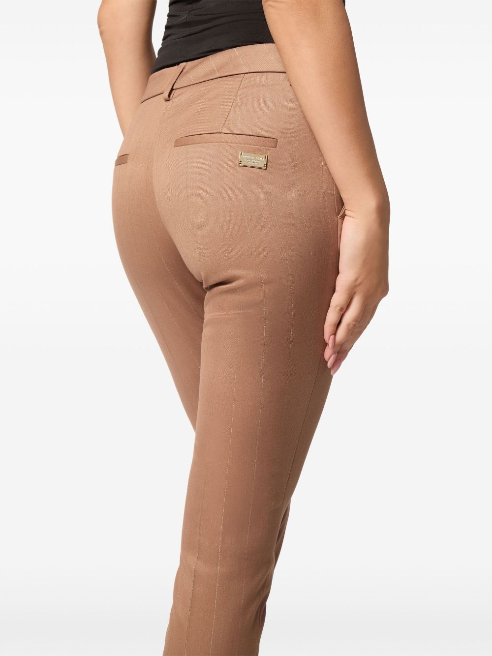 pinstripe chinos-fit trousers - 5