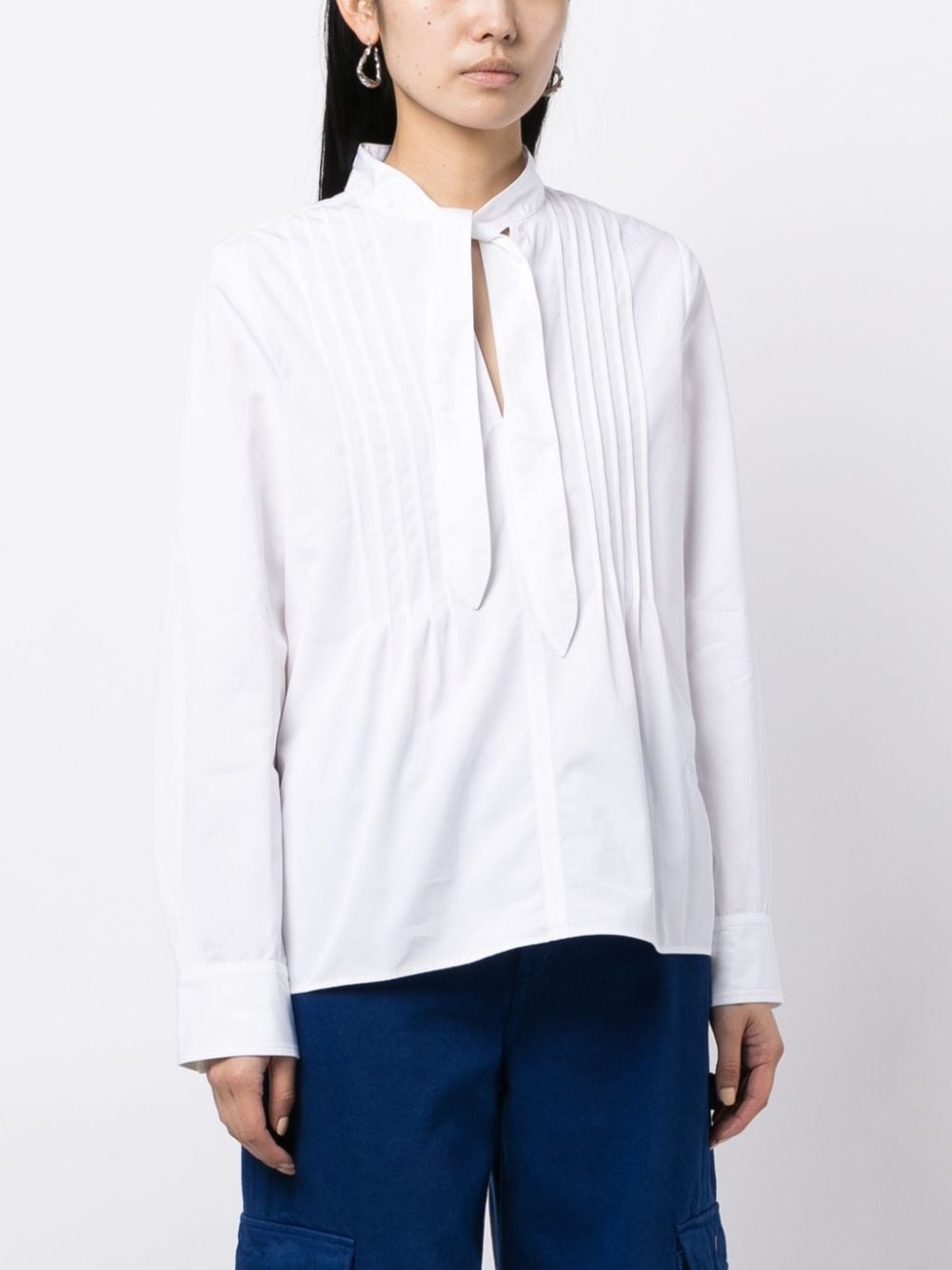 pussy-bow cotton shirt - 3