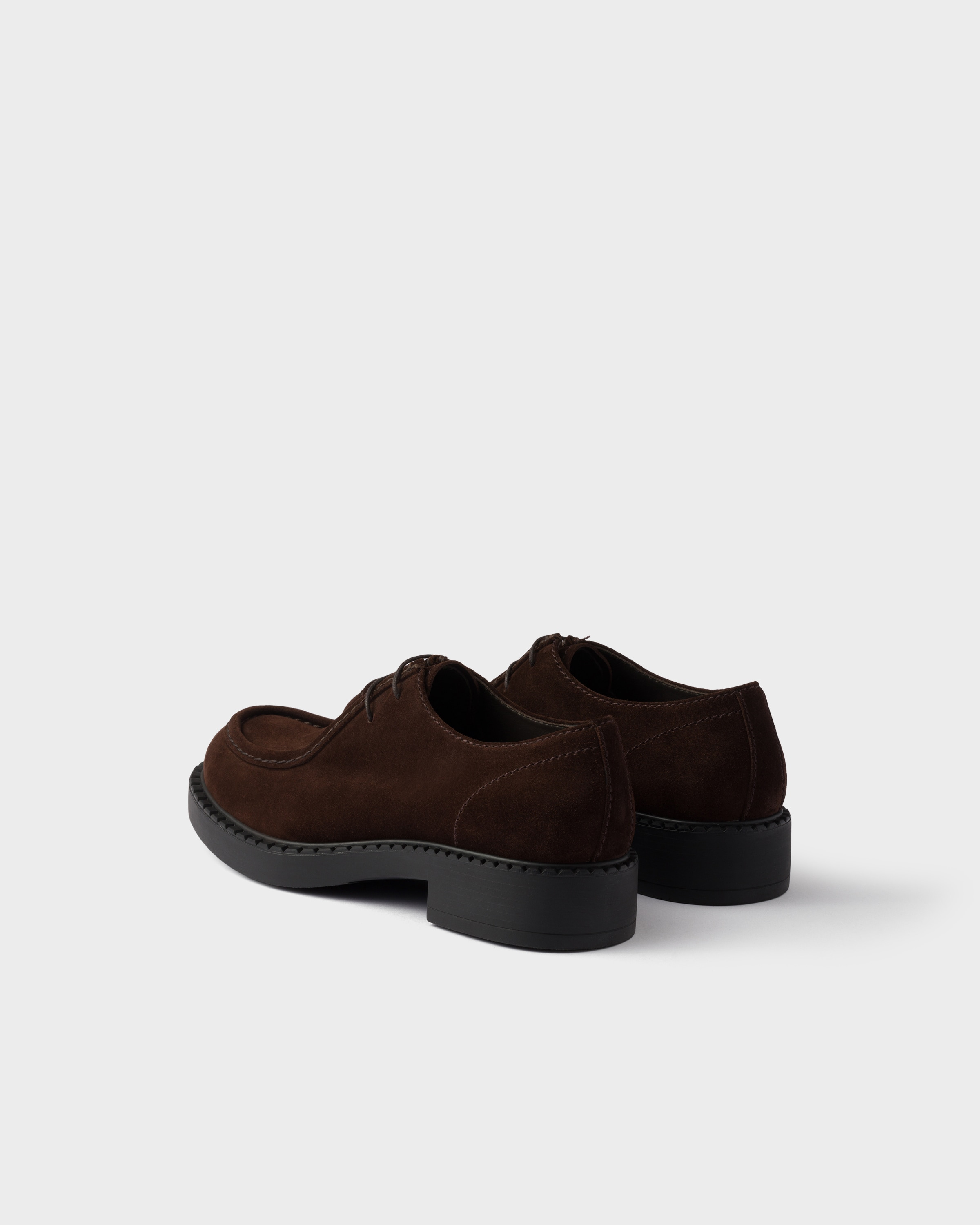 Chocolate suede lace-up shoes - 5