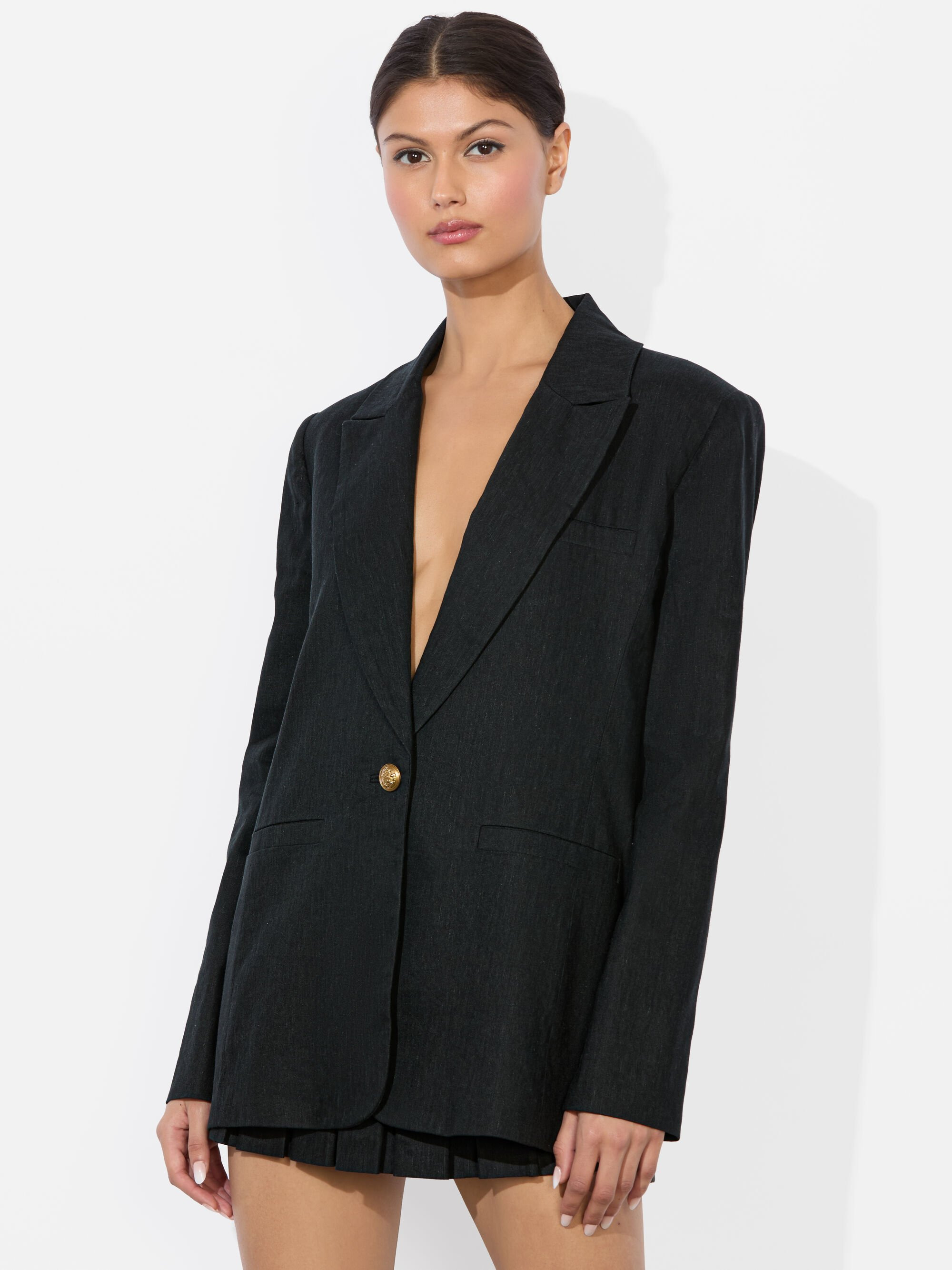 BILLIE BOXY LINEN BLAZER - 2