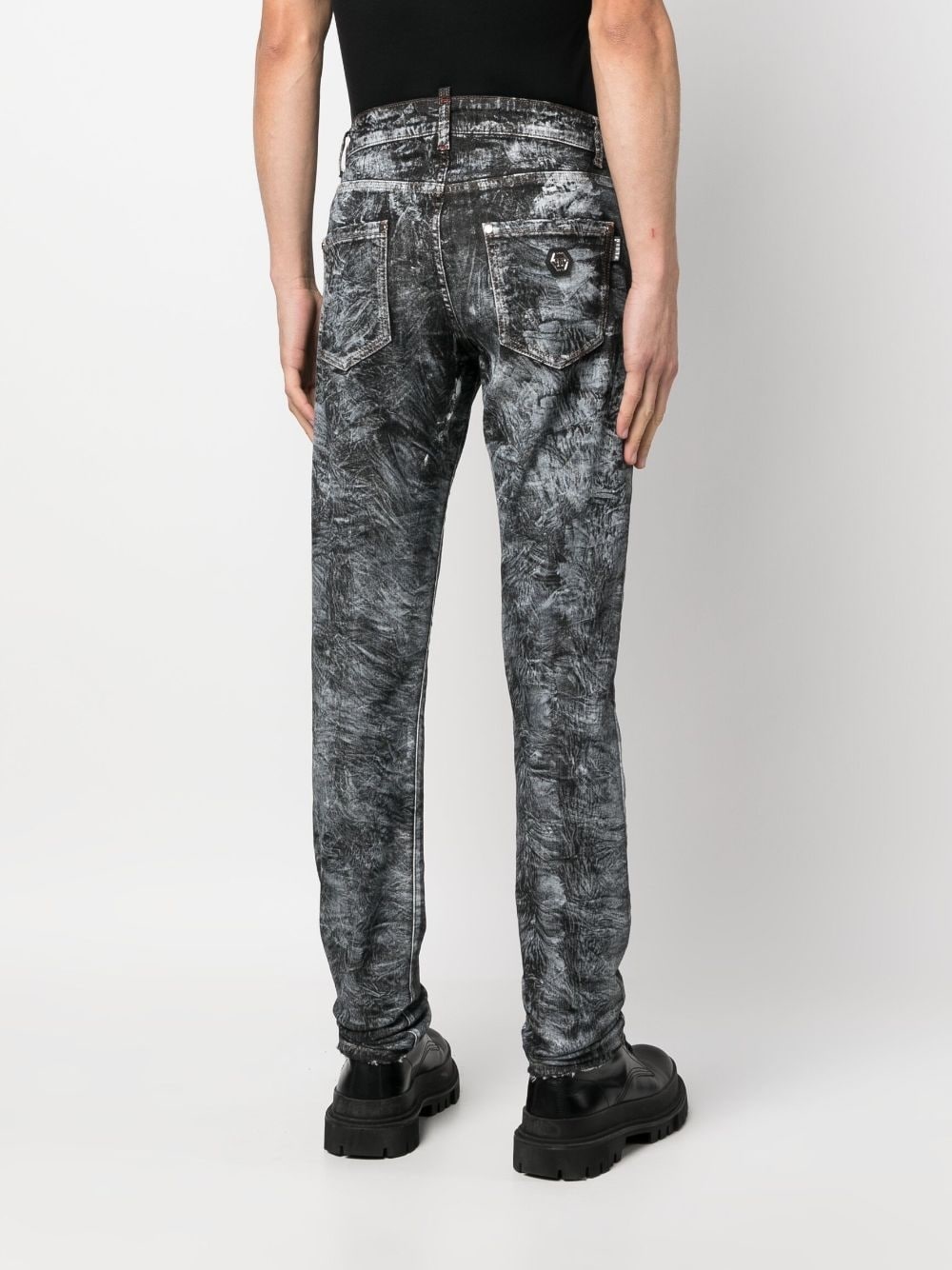 abstract-print straight-leg jeans - 4