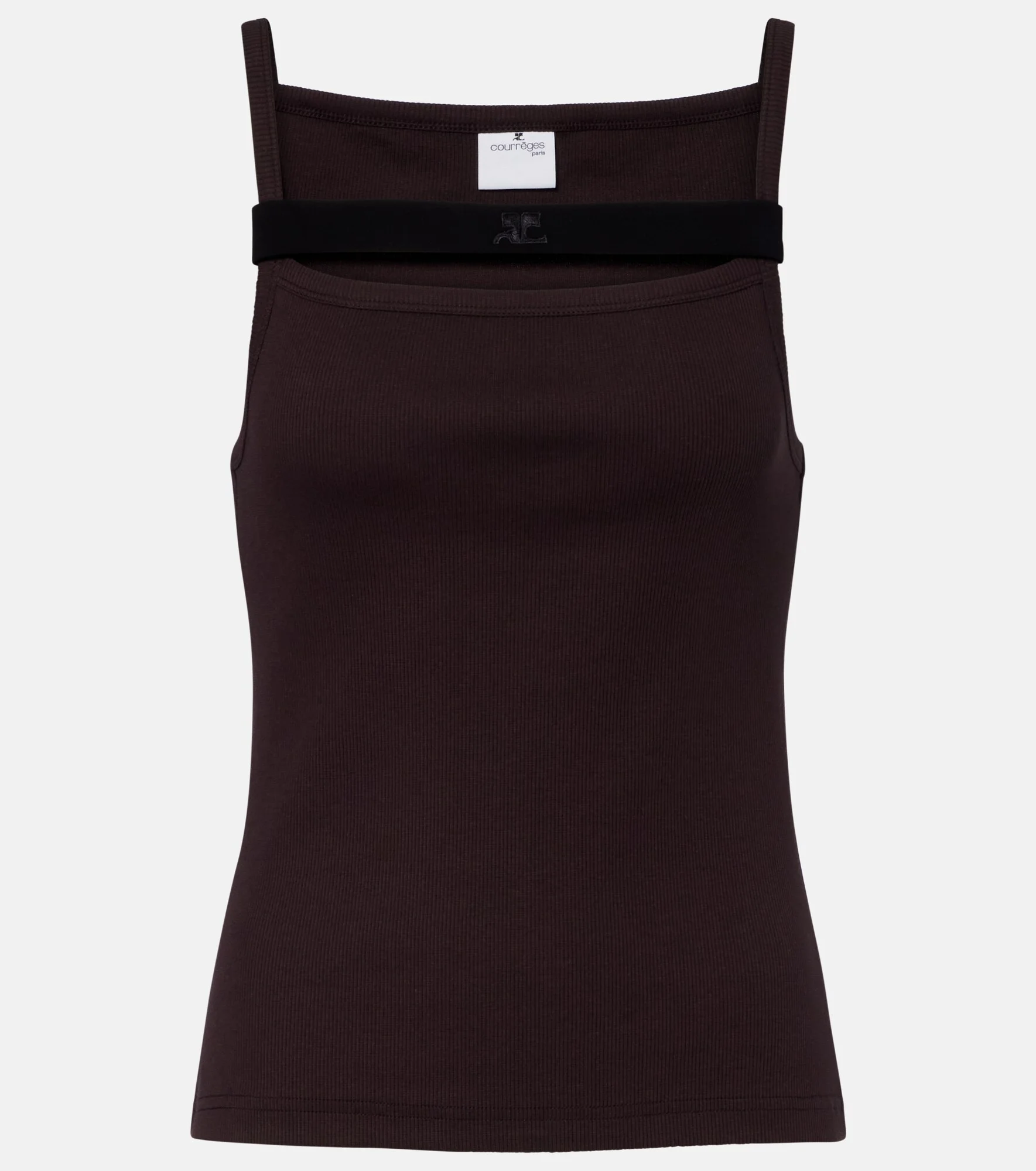 Ribbed-knit cotton tank top - 1