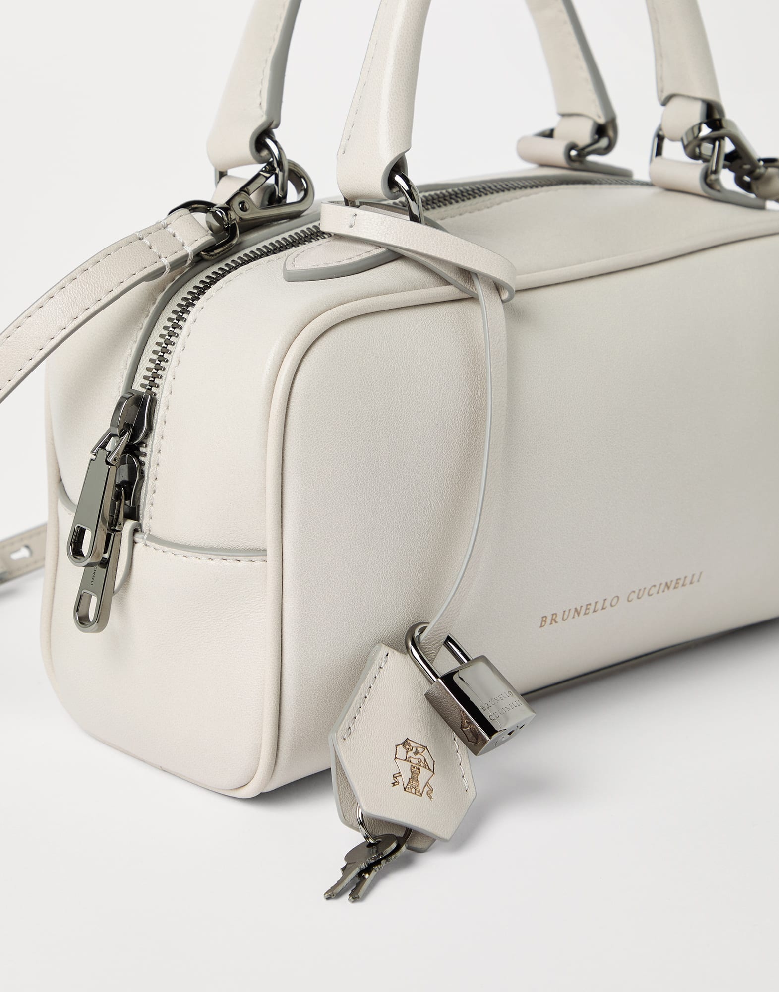 Explorer small boston bag in wet-effect nappa leather - 3
