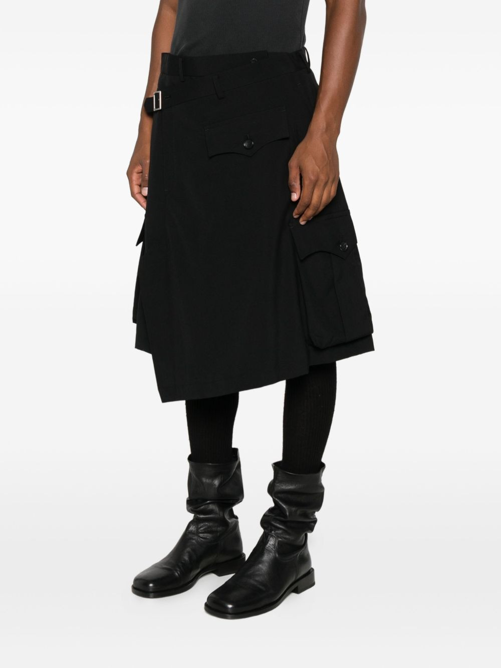 layered pocket-detail skirt - 3