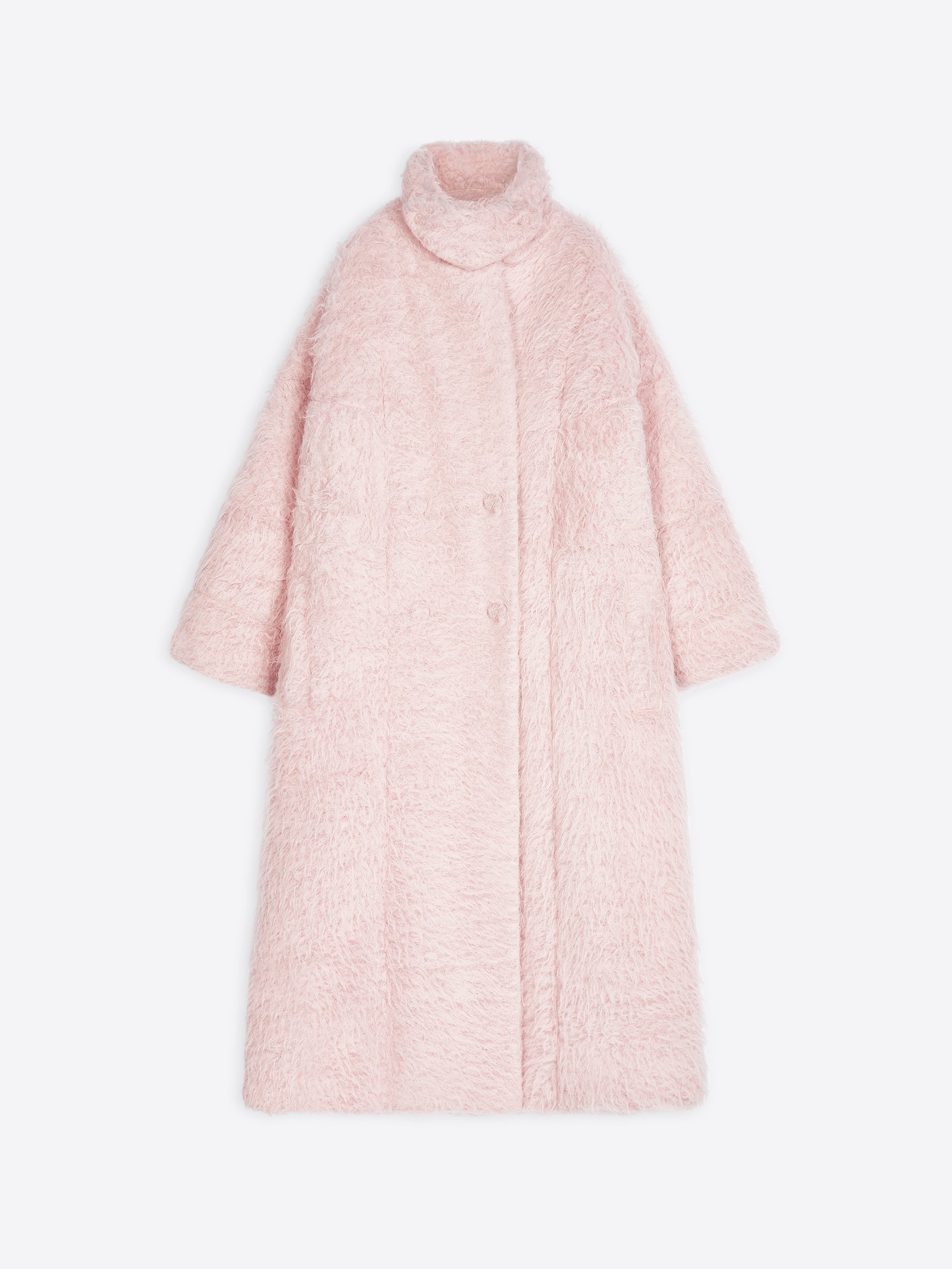残り1点【Dries Van Noten】 ピンク ロング コクーンコート Dries Van Noten: Pink Long Cocoon Coat | SSENSE