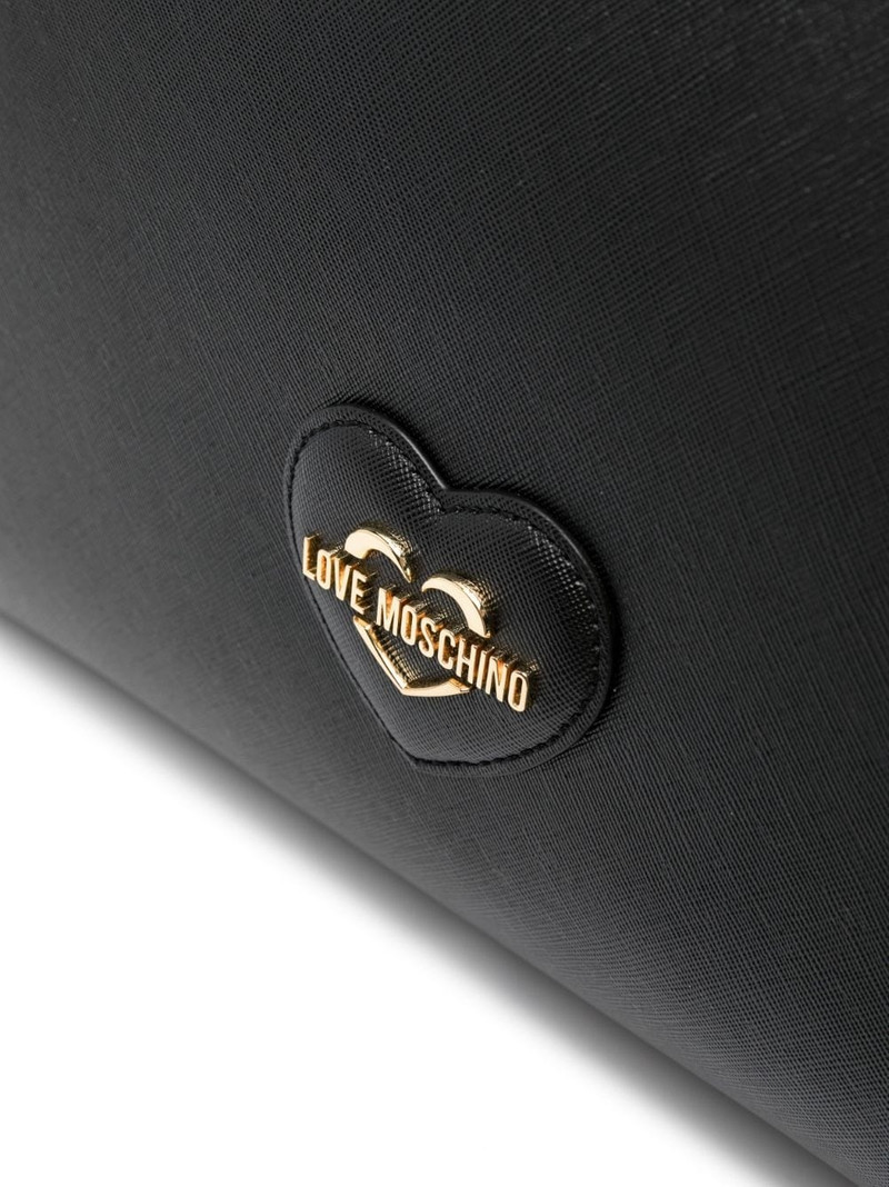 logo-plaque textured tote bag 4