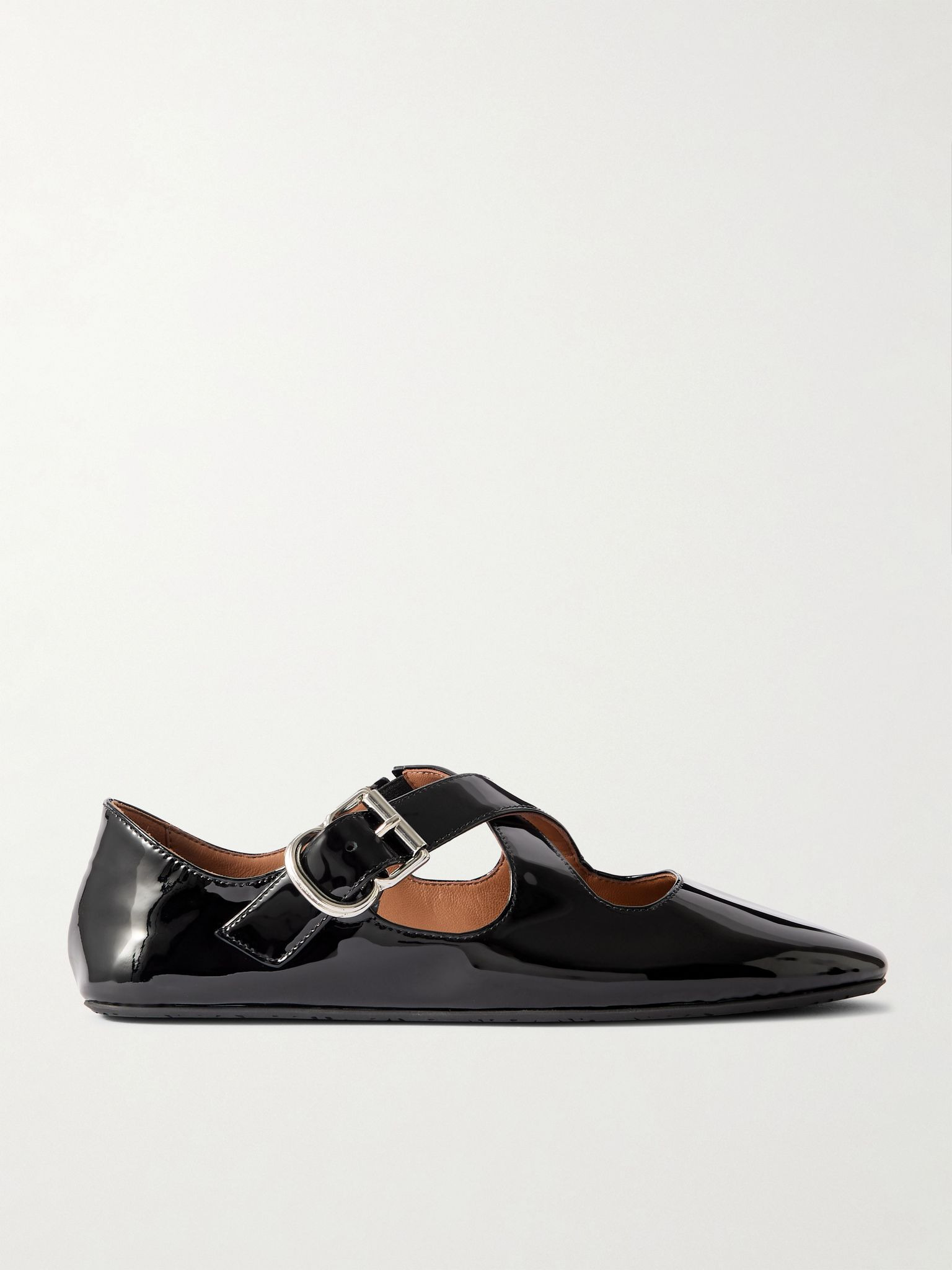 Criss Cross patent-leather ballet flats Black - 1