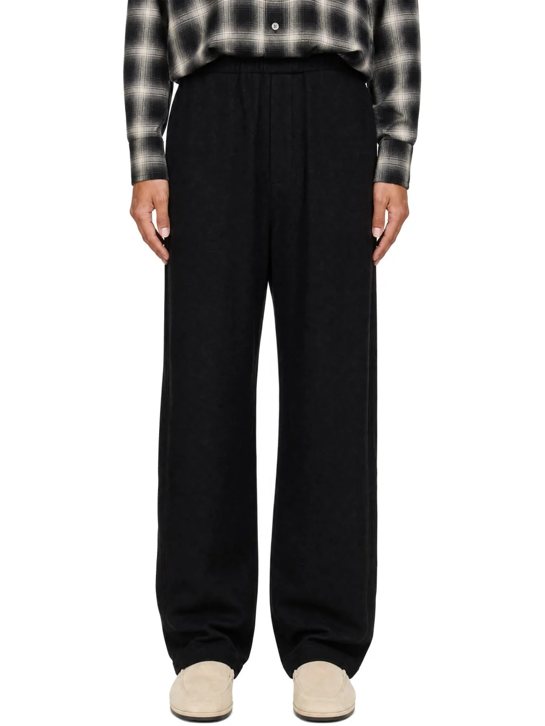 Black Fleece Twist Trousers - 1