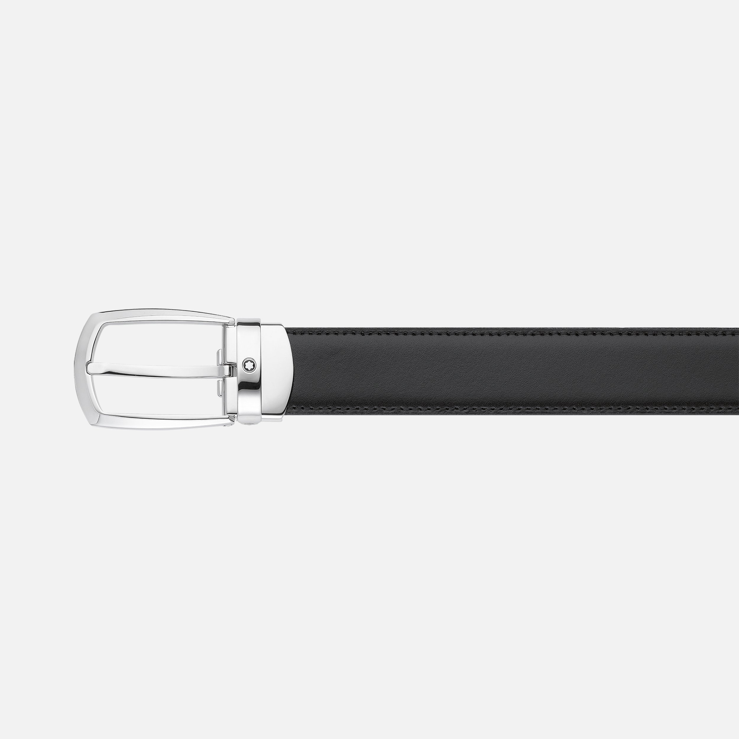 Horseshoe buckle black/brown 30 mm reversible leather belt - 2