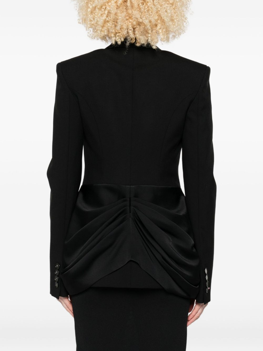draped-front blazer - 4