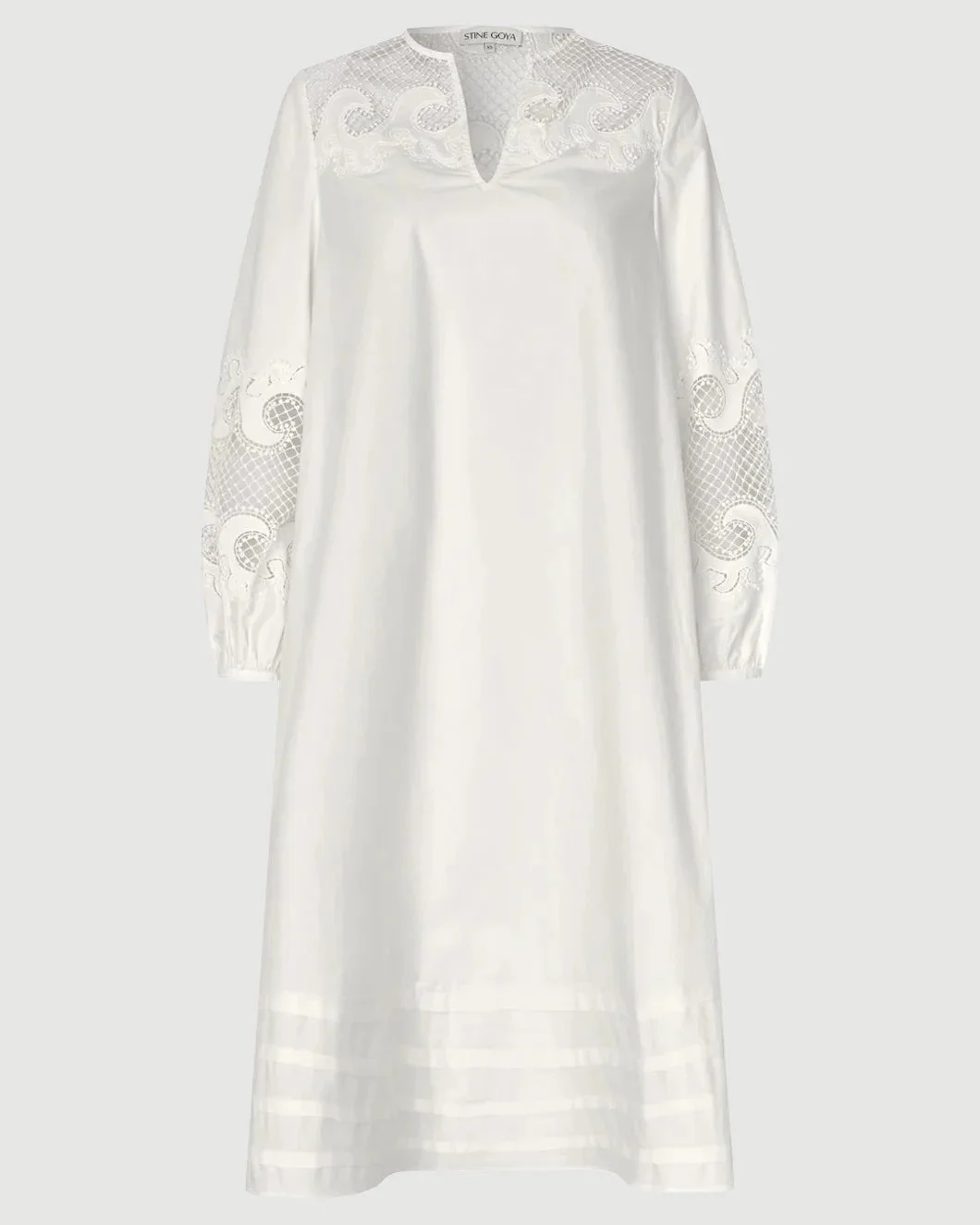 BRODERIE LONG TUNIC DRESS - 1