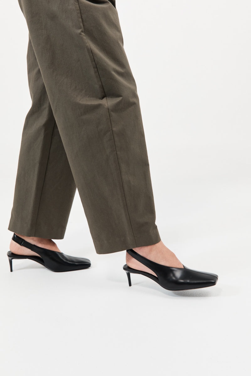 Square Toe Sling Back Heel - Black - 2