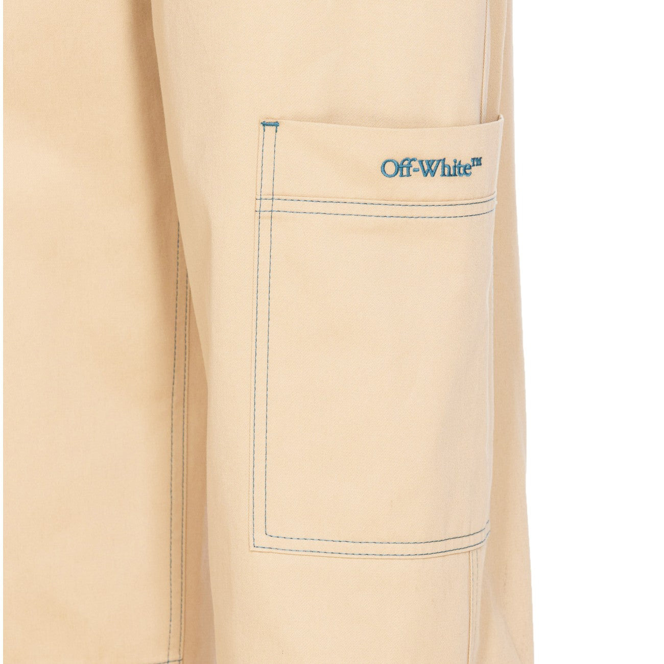 Off White Men Logo Stitch Cargo Pants - 2