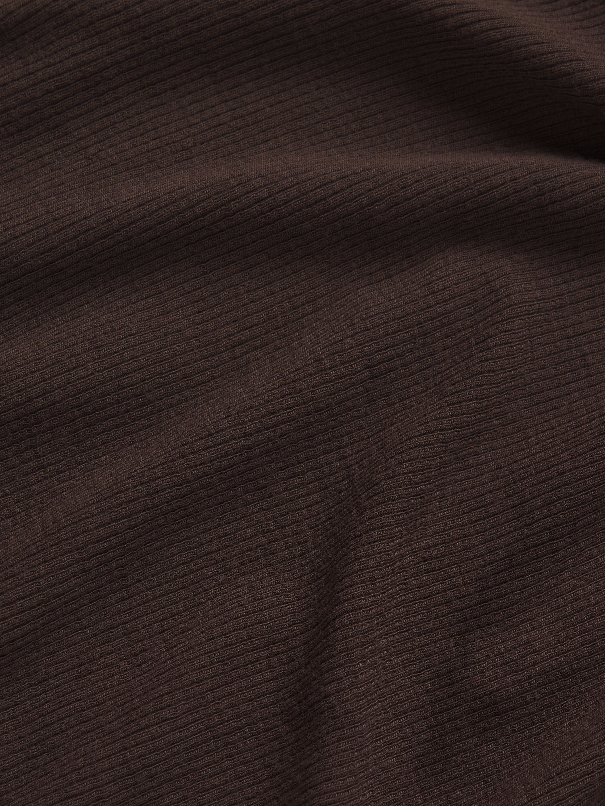 The Mesh Trim Rib Henley in Coffee - 4