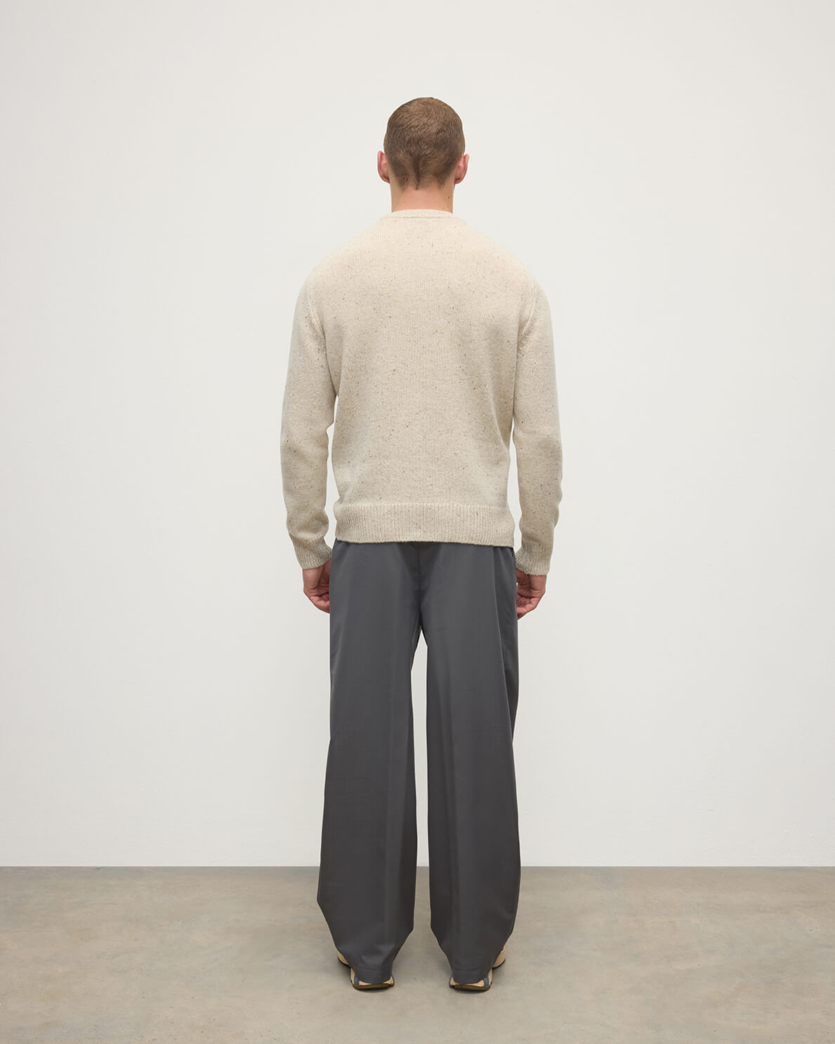 Cream Donegal Cashmere Marl Jumper - 4