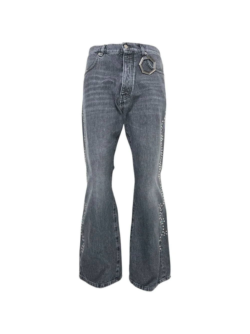 studded bell-bottom jeans - 1