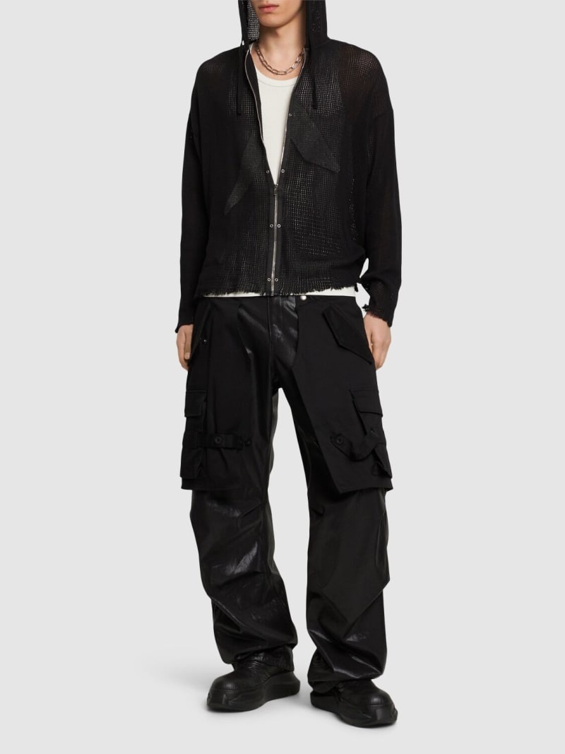 トップス 1017 ALYX 9SM Mesh Longsleeve Hooded Black Collection Logo Hoodie by 1017 ALYX 9SM on Sale
