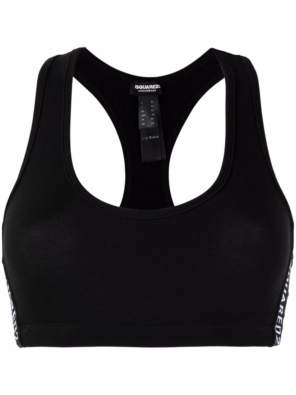 side logo-print sports bra - 1